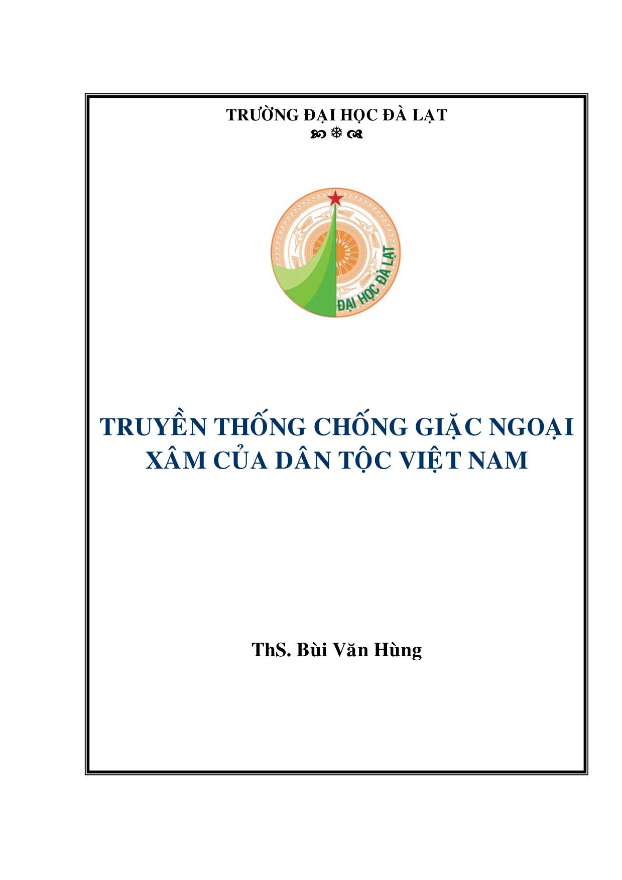 Giáo trình Truyền thống chống giặc ngoại xâm của dân tộc Việt Nam (Phần 1) trang 1