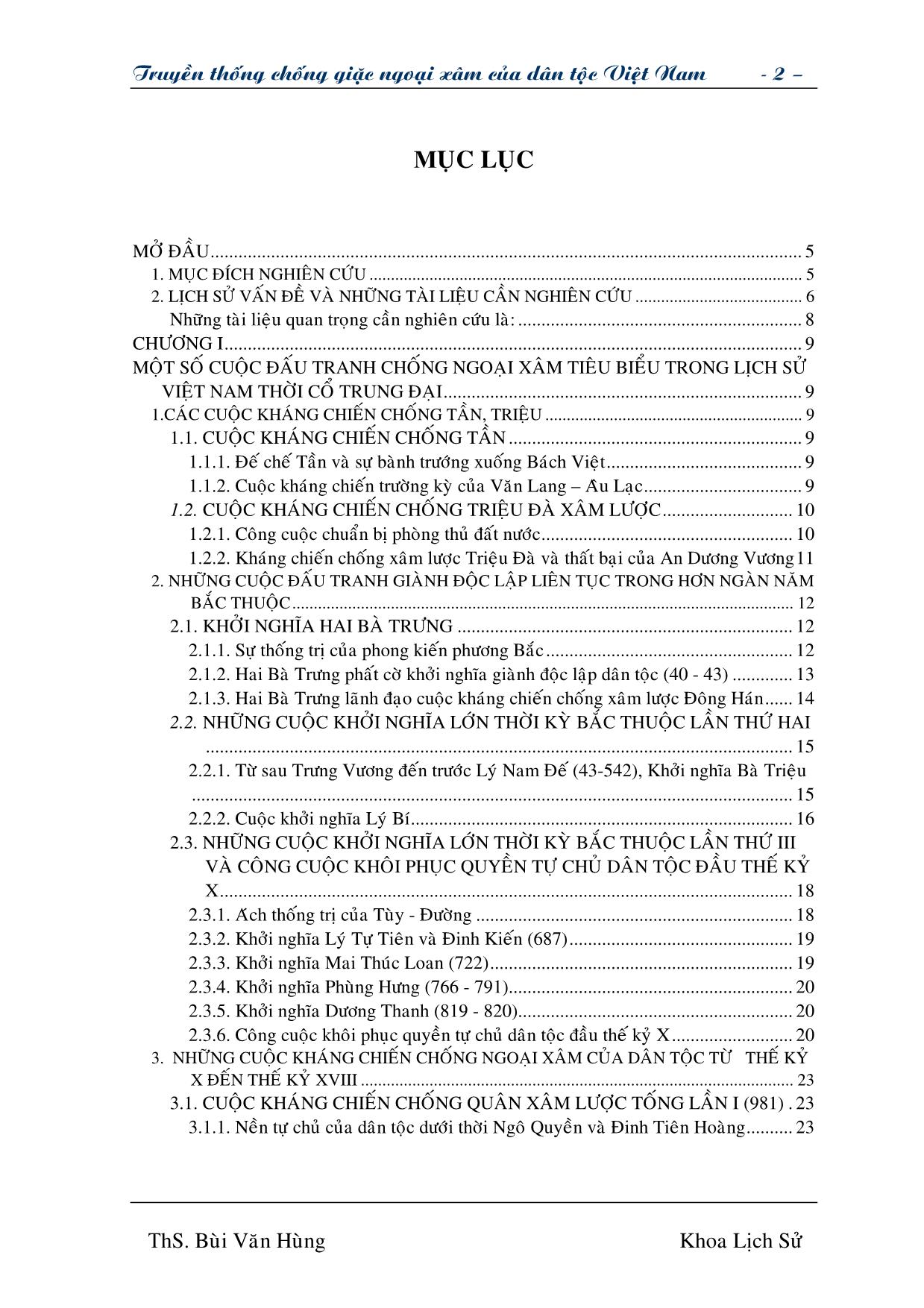 Giáo trình Truyền thống chống giặc ngoại xâm của dân tộc Việt Nam (Phần 1) trang 2