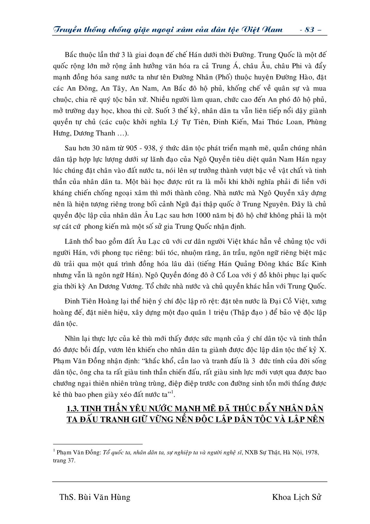 Giáo trình Truyền thống chống giặc ngoại xâm của dân tộc Việt Nam (Phần 2) trang 5