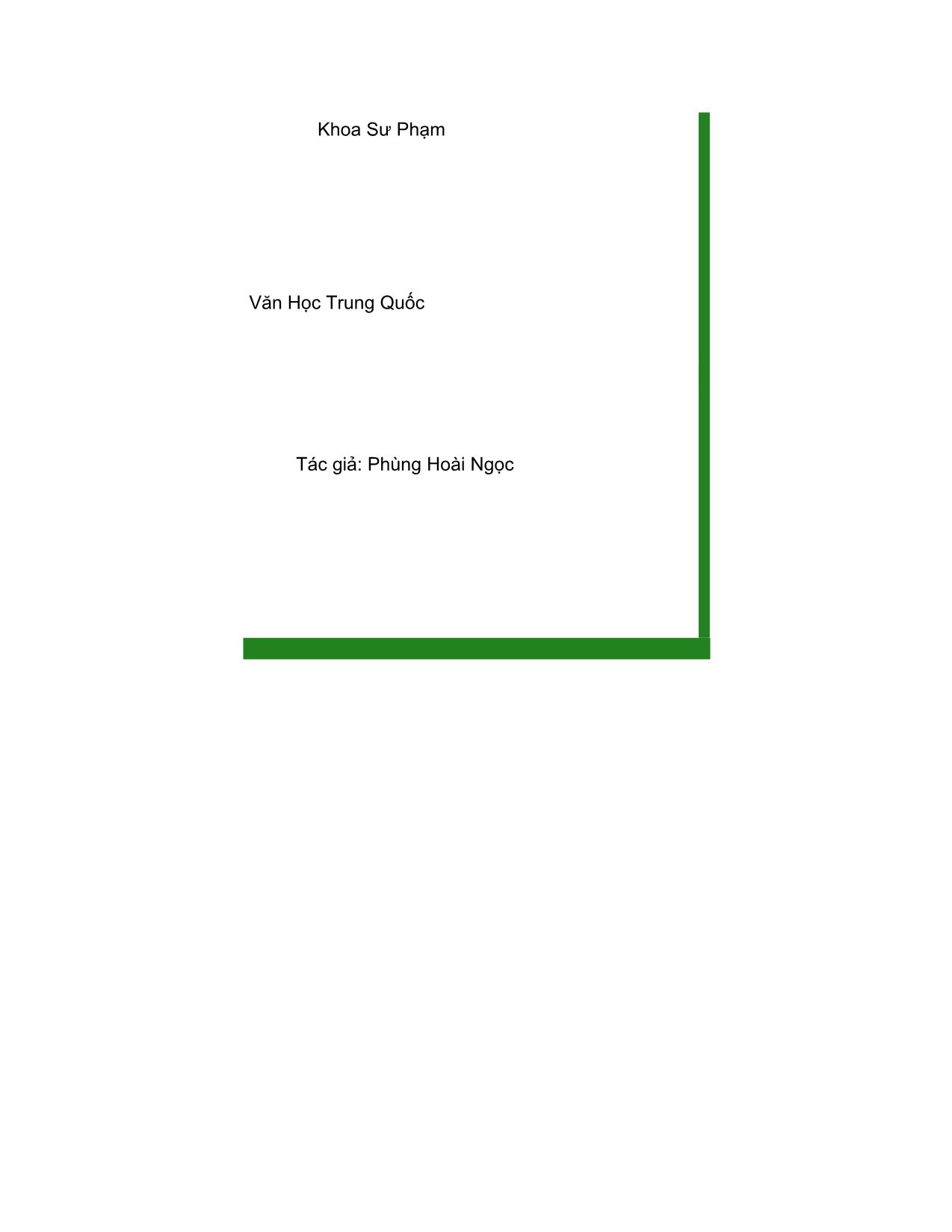 Giáo trình Văn học Trung Quốc (Phần 1) trang 1
