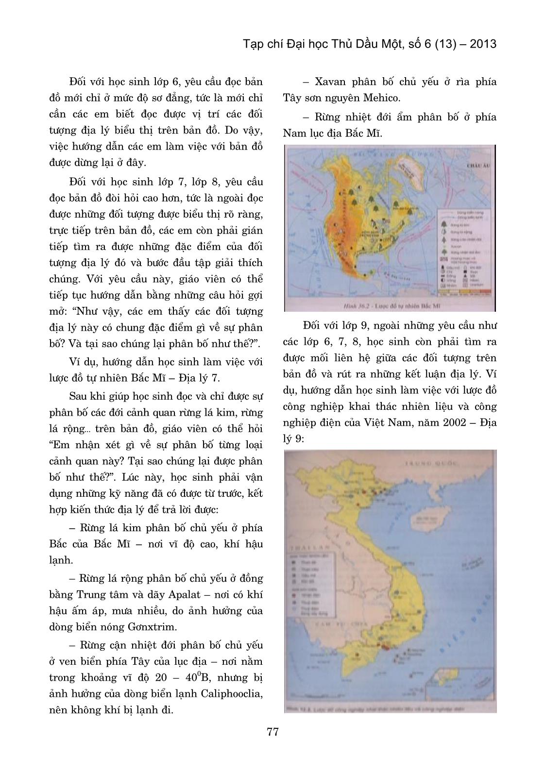 Hướng dẫn học sinh làm việc với bản đồ trong chương trình Địa lý ở trường Trung học Cơ sơ trang 4