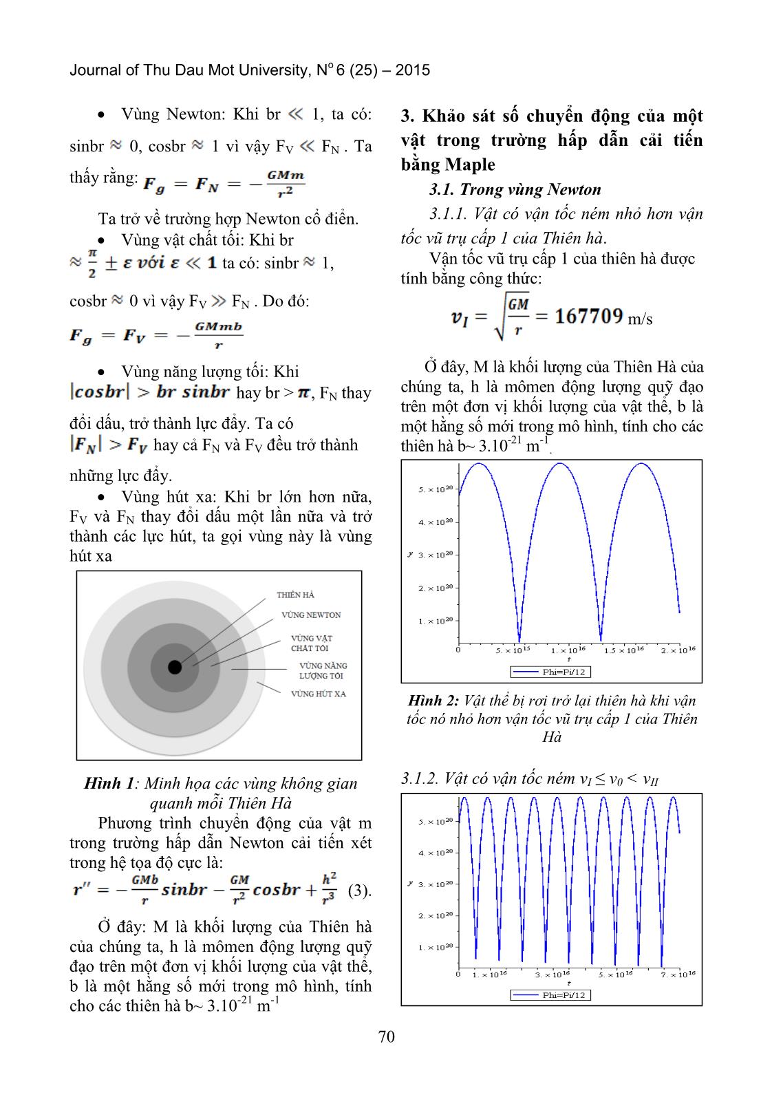 Khảo sát chuyển động của một vật trong trường hấp dẫn cải tiến trang 2