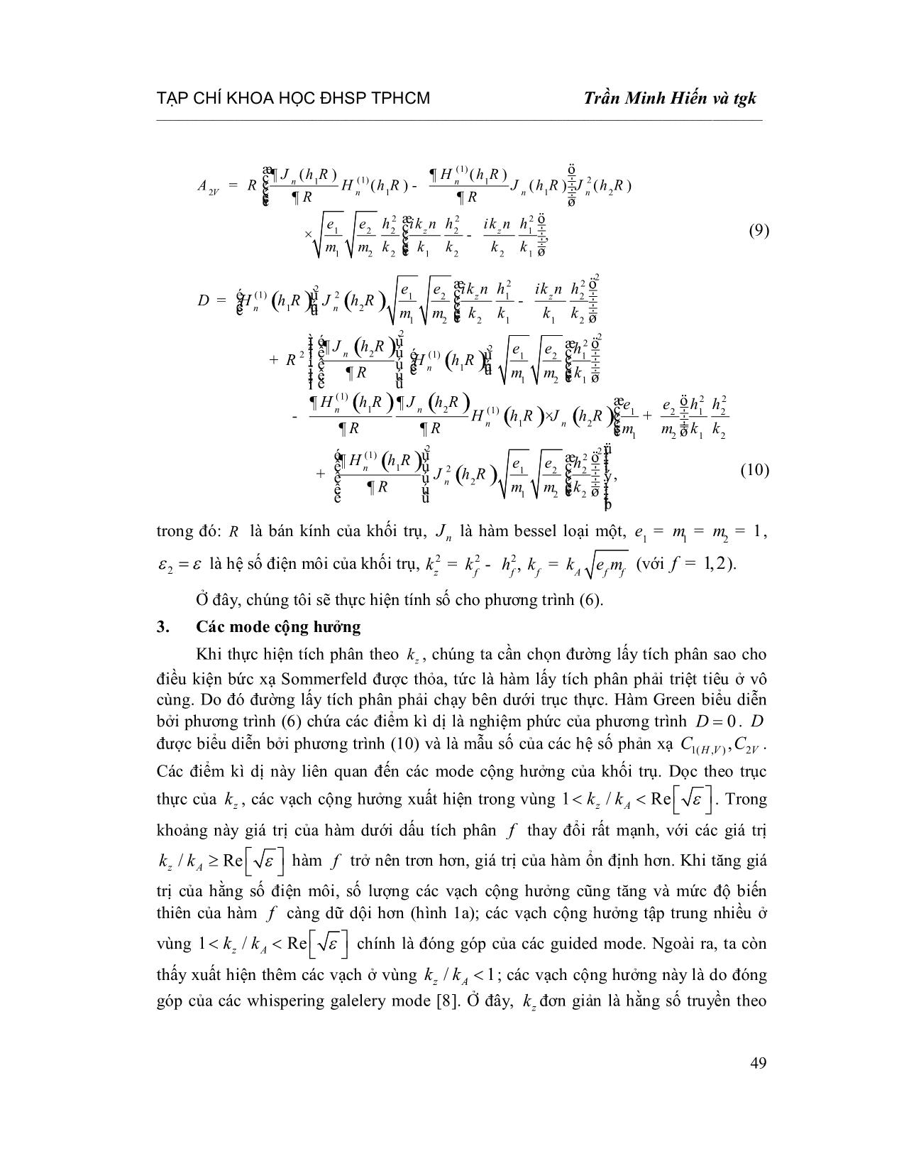 Kĩ thuật tính số cho các Tensor Green của hệ cấu trúc hình trụ trang 5