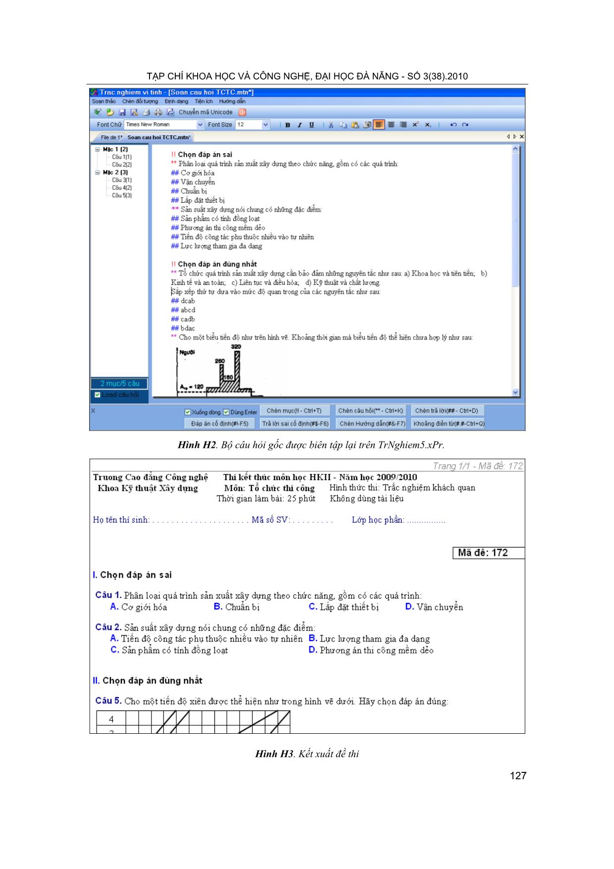 Lập bộ đề thi trắc nghiệm khách quan bằng phần mềm Trnghiem5.XPR để kiểm tra, đánh giá kết quả học tập học phần tổ chức thi công trang 5