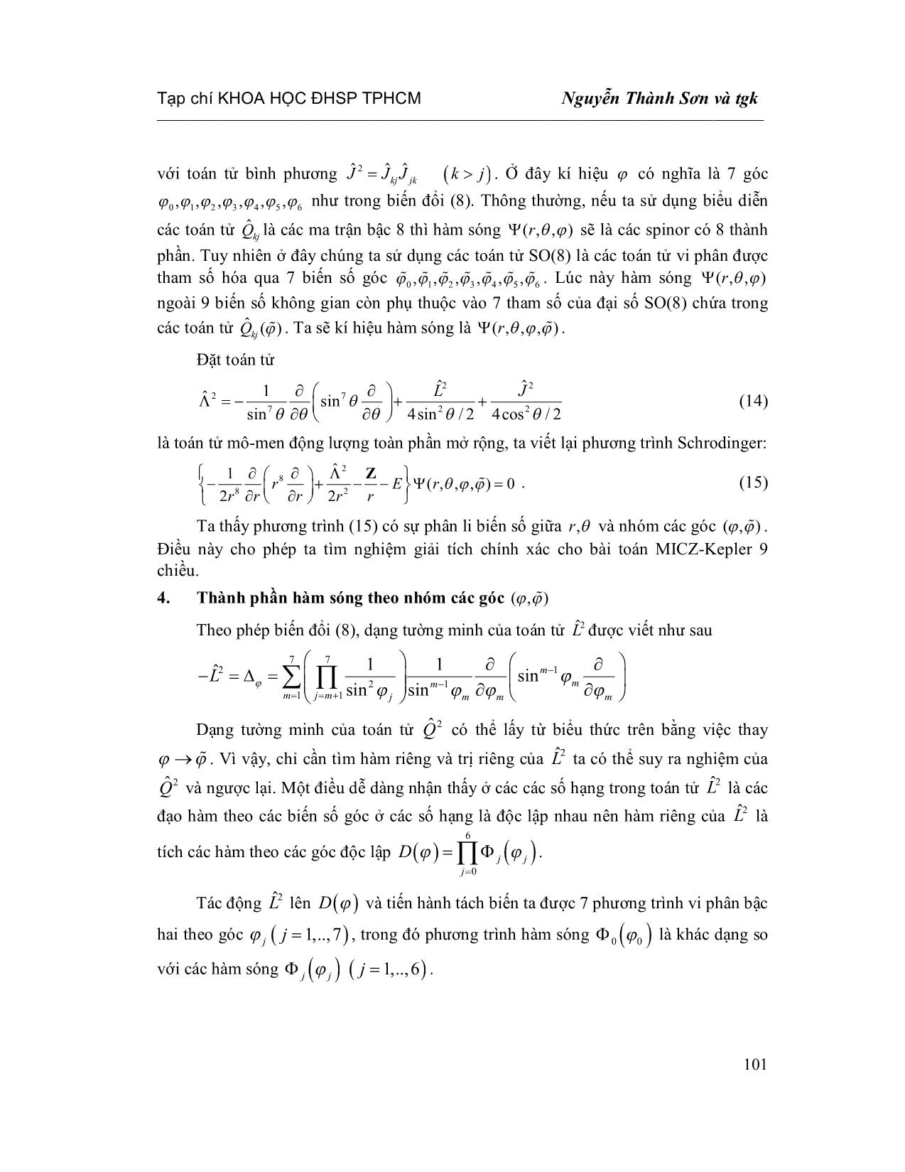 Lời giải chính xác cho bài toán Micz-Kepler chín chiều trang 5