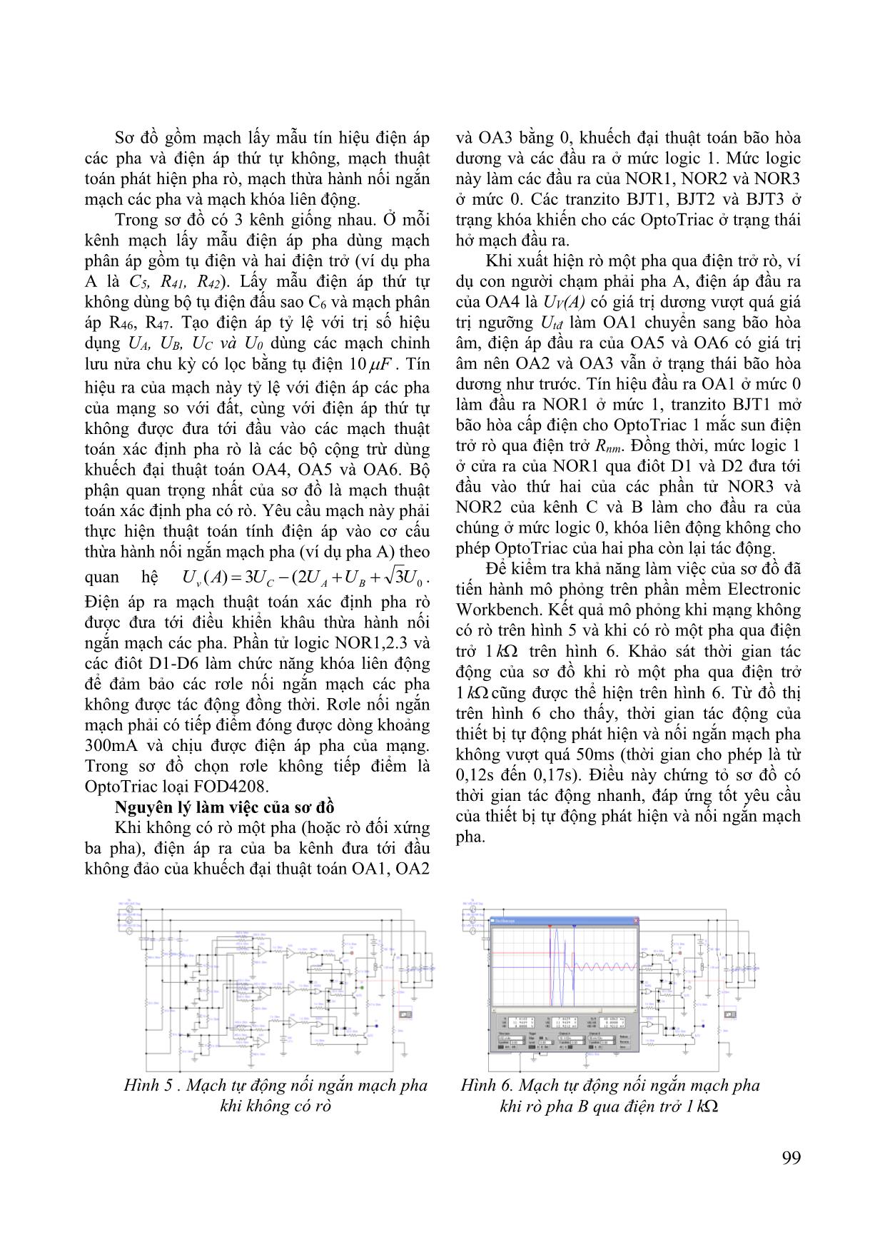 Mạch tự động phát hiện và nối ngắn mạch pha rò dùng cho mạng điện mỏ hầm lò điện áp 1140V trang 4