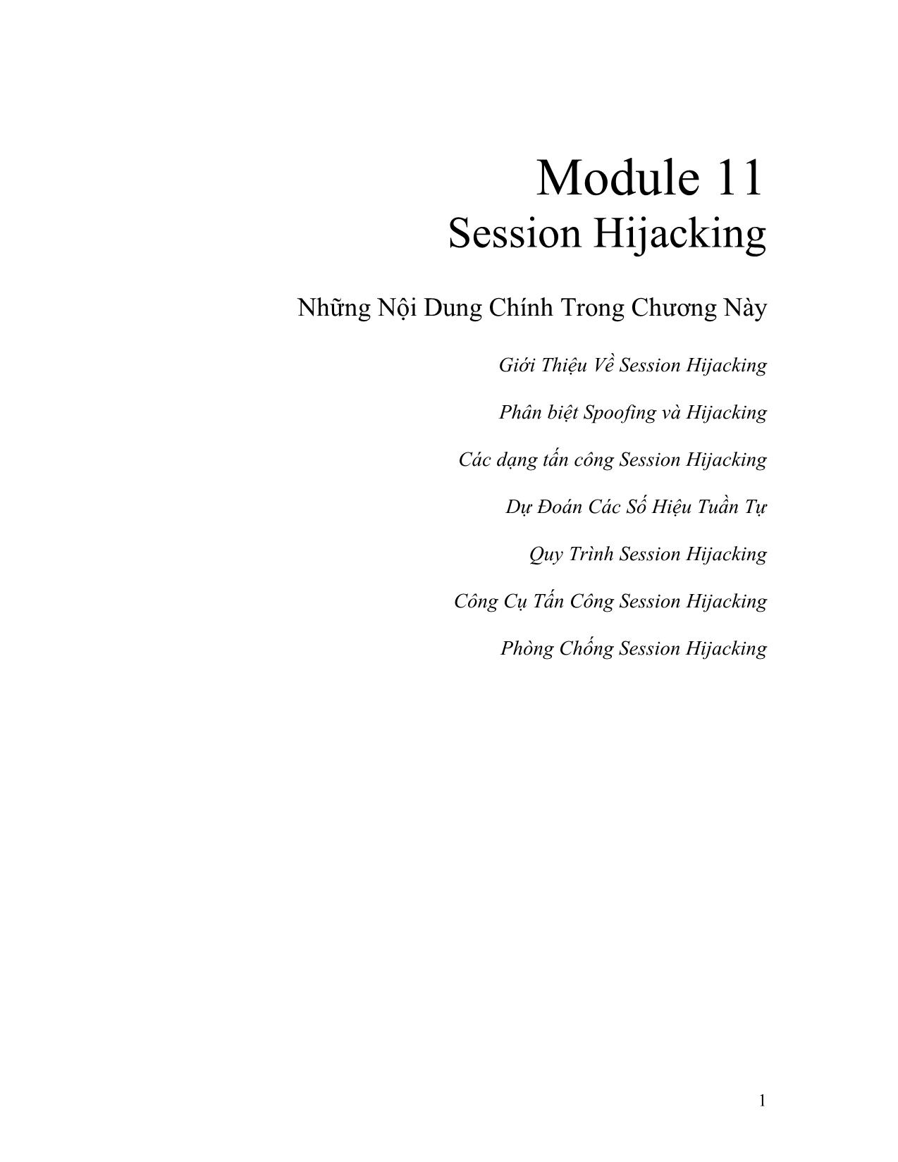 Module 11: Session Hijacking trang 1