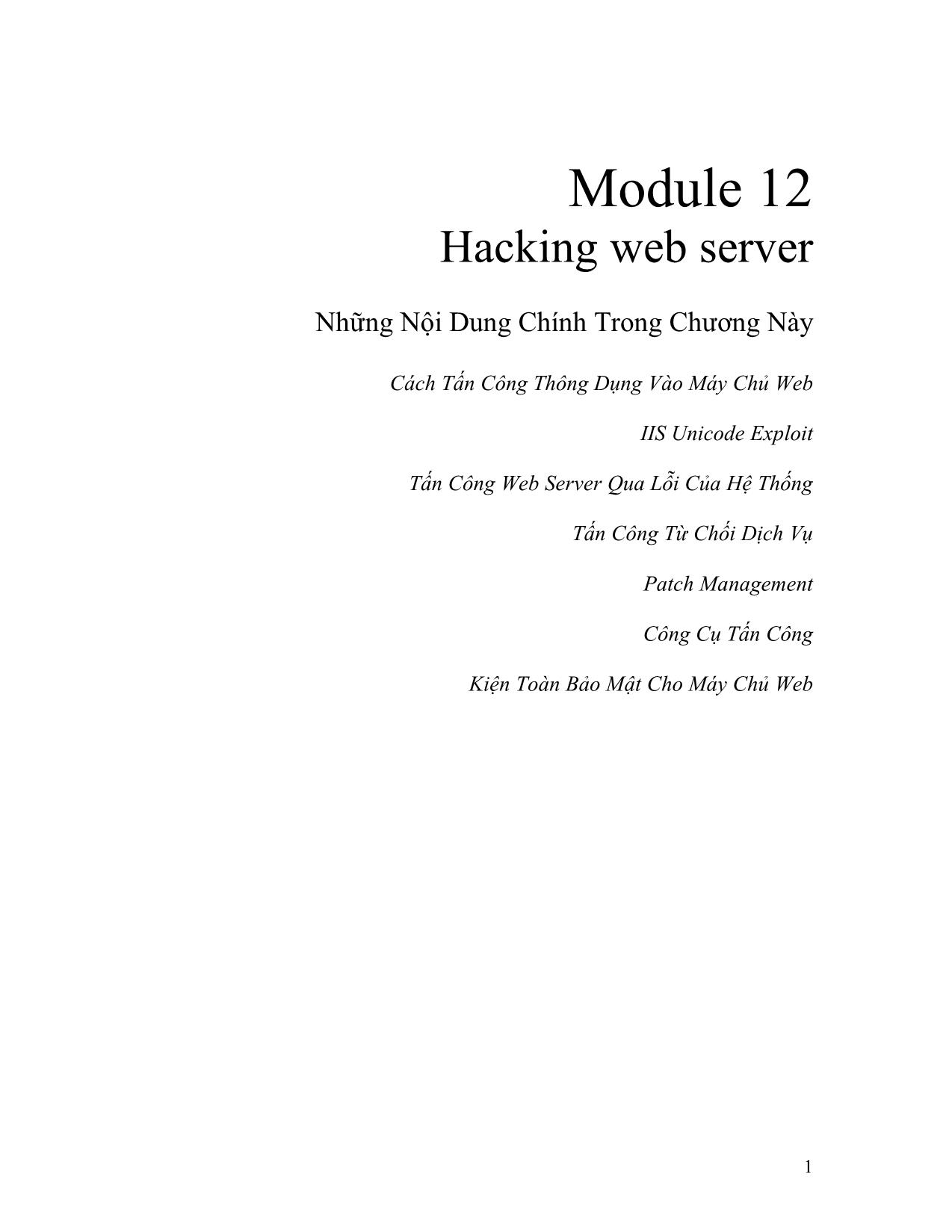 Module 12: Hacking web server trang 1