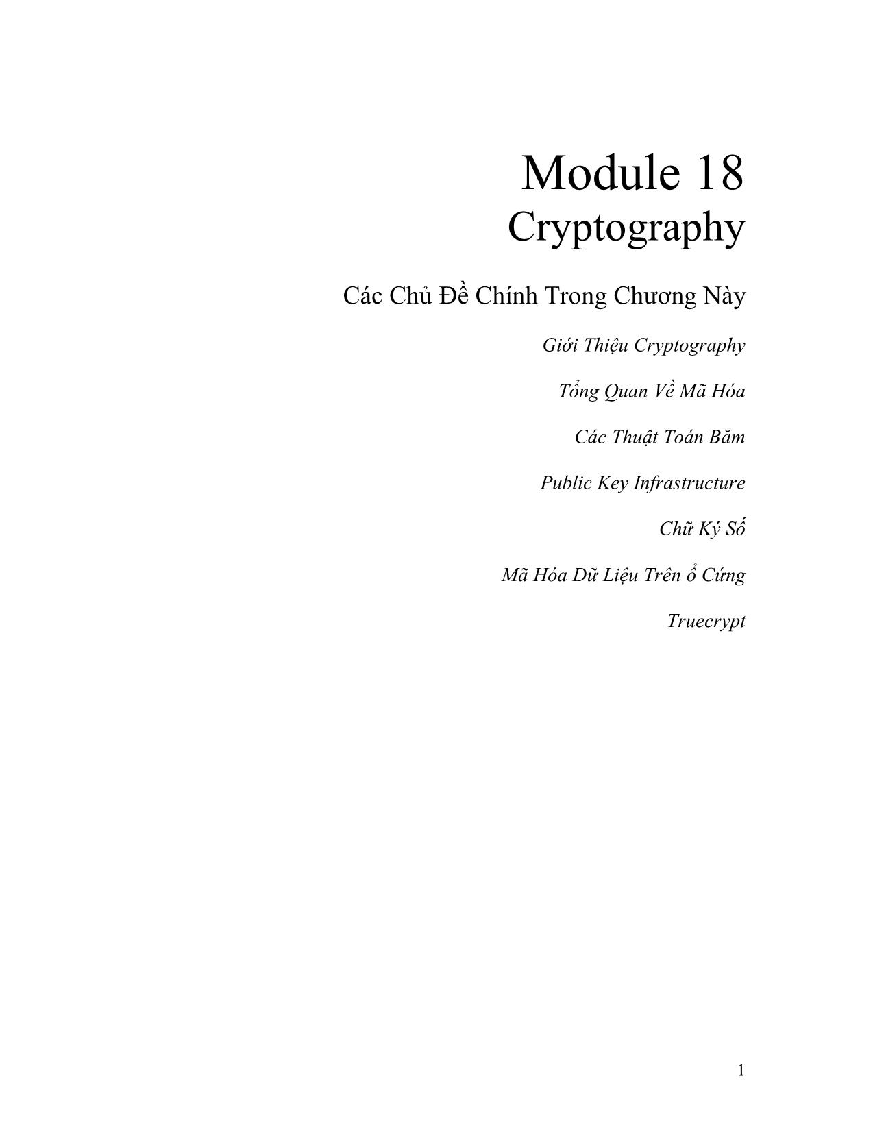 Module 18: Cryptography trang 1