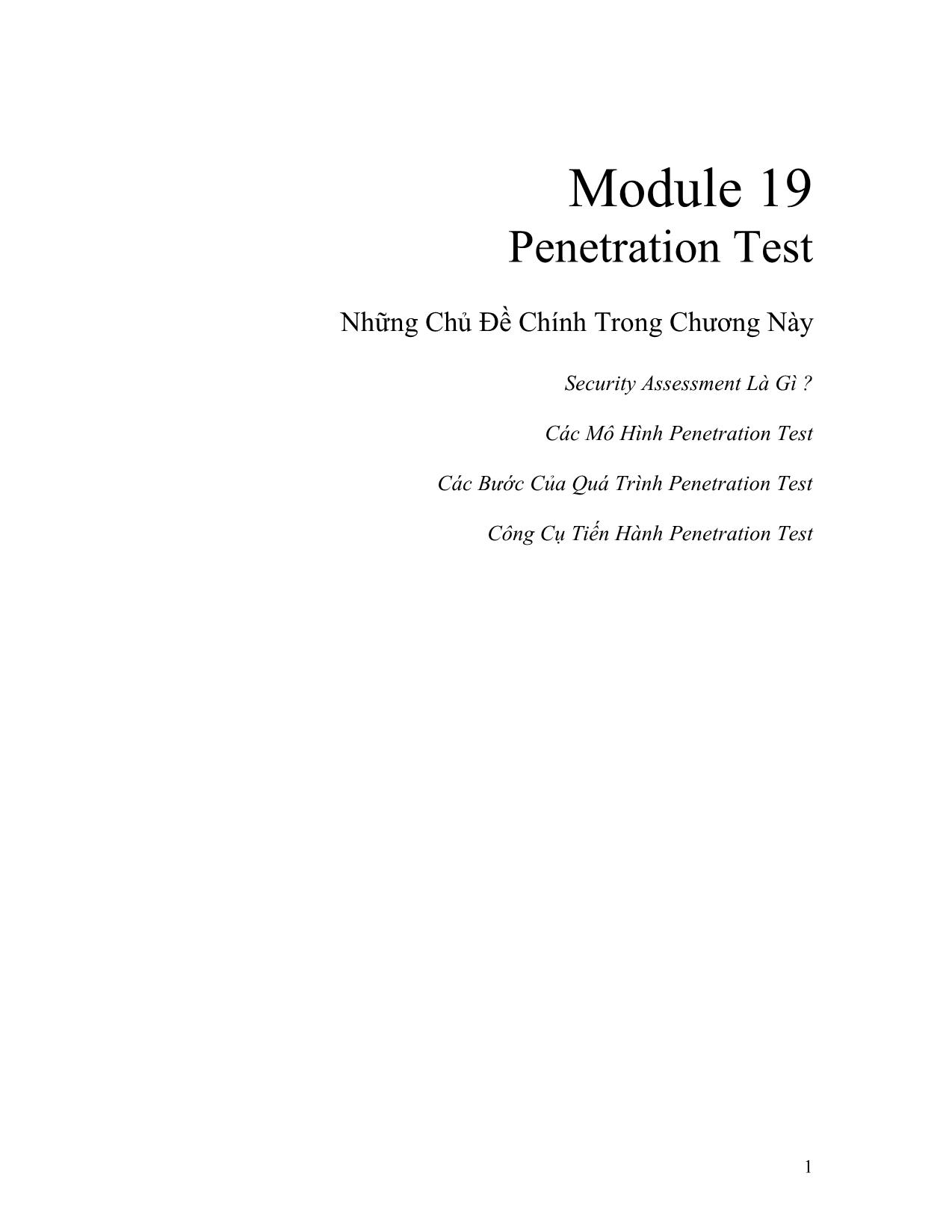 Module 19: Penetration Test trang 1