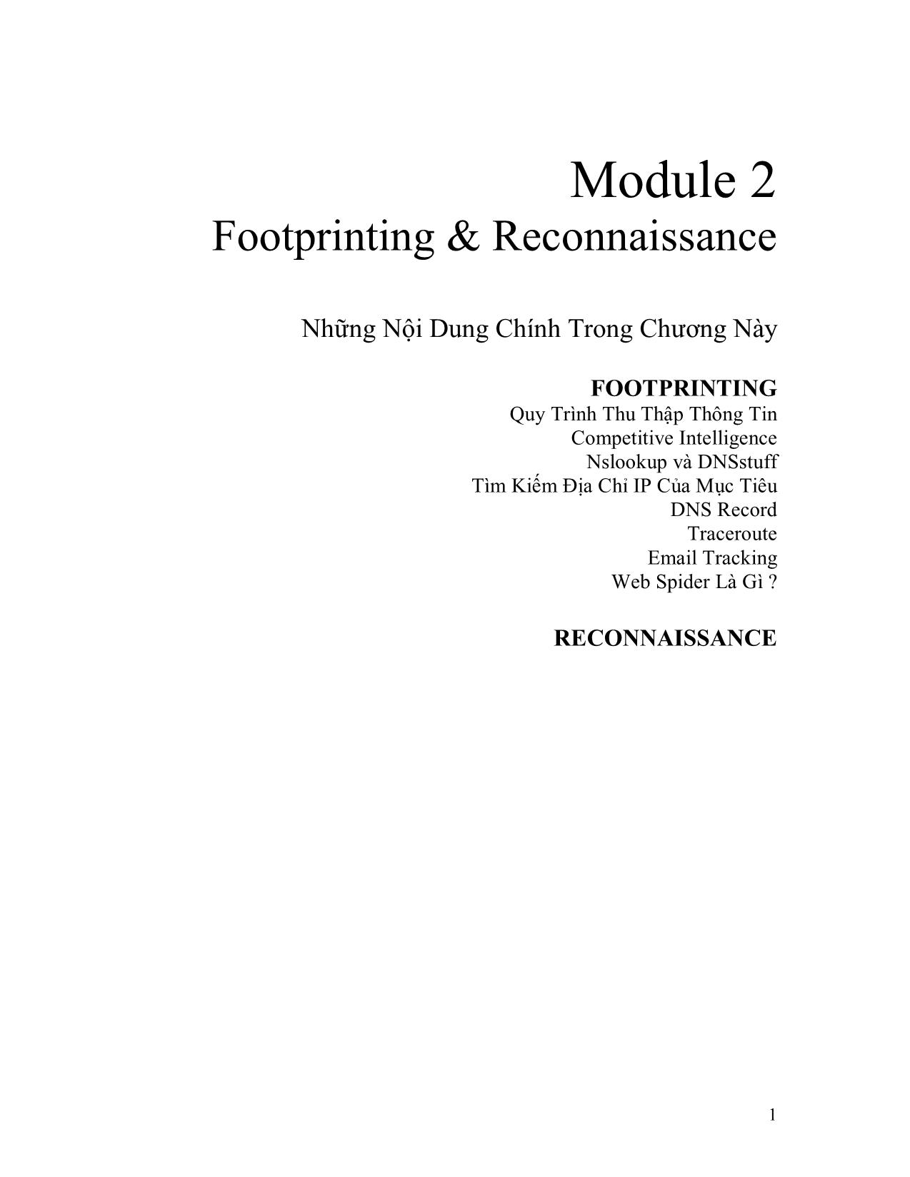 Module 2: Footprinting và reconnaissance trang 1