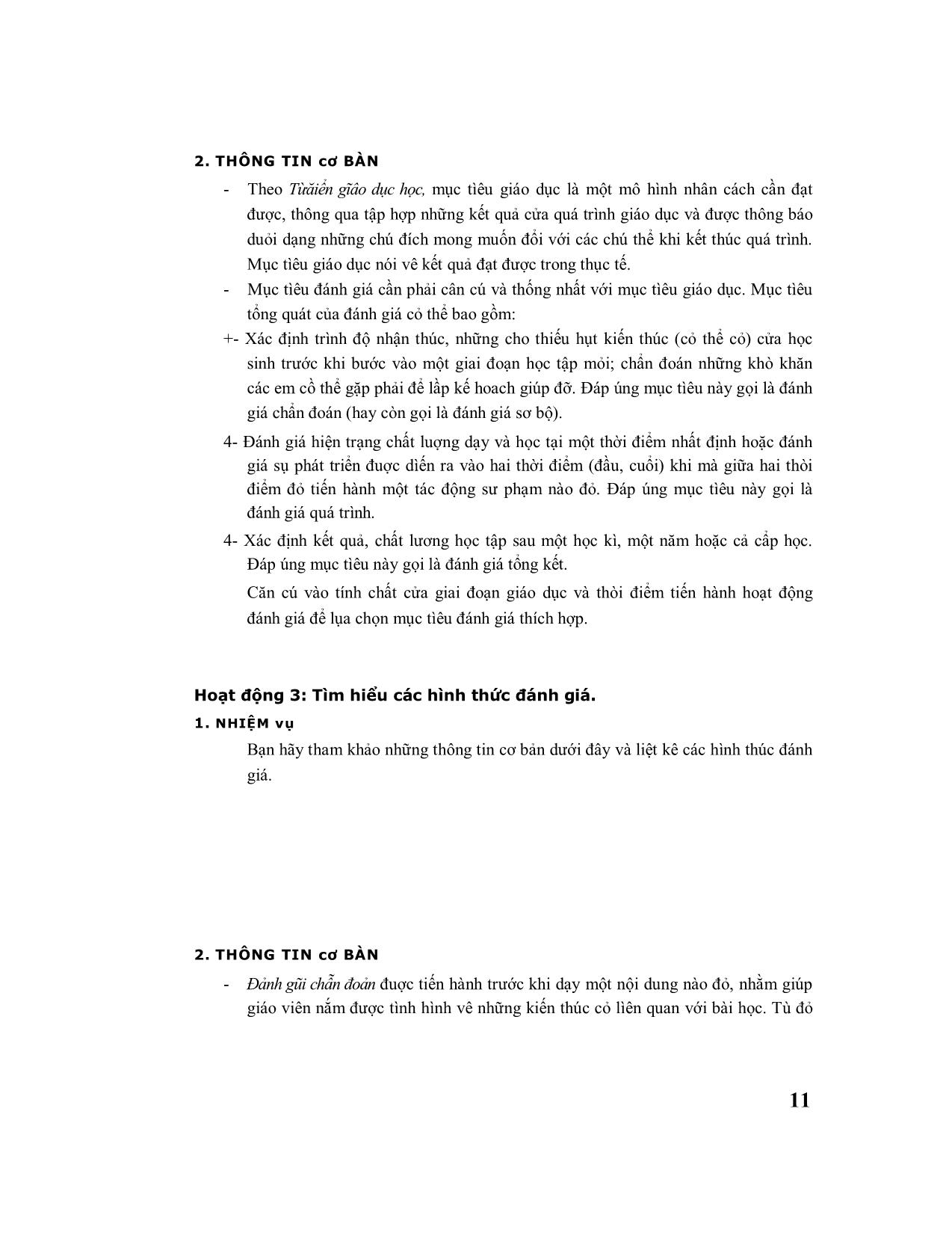 Module 23: Kiểm tra, đánh giá kết quả học tập của học sinh trang 5