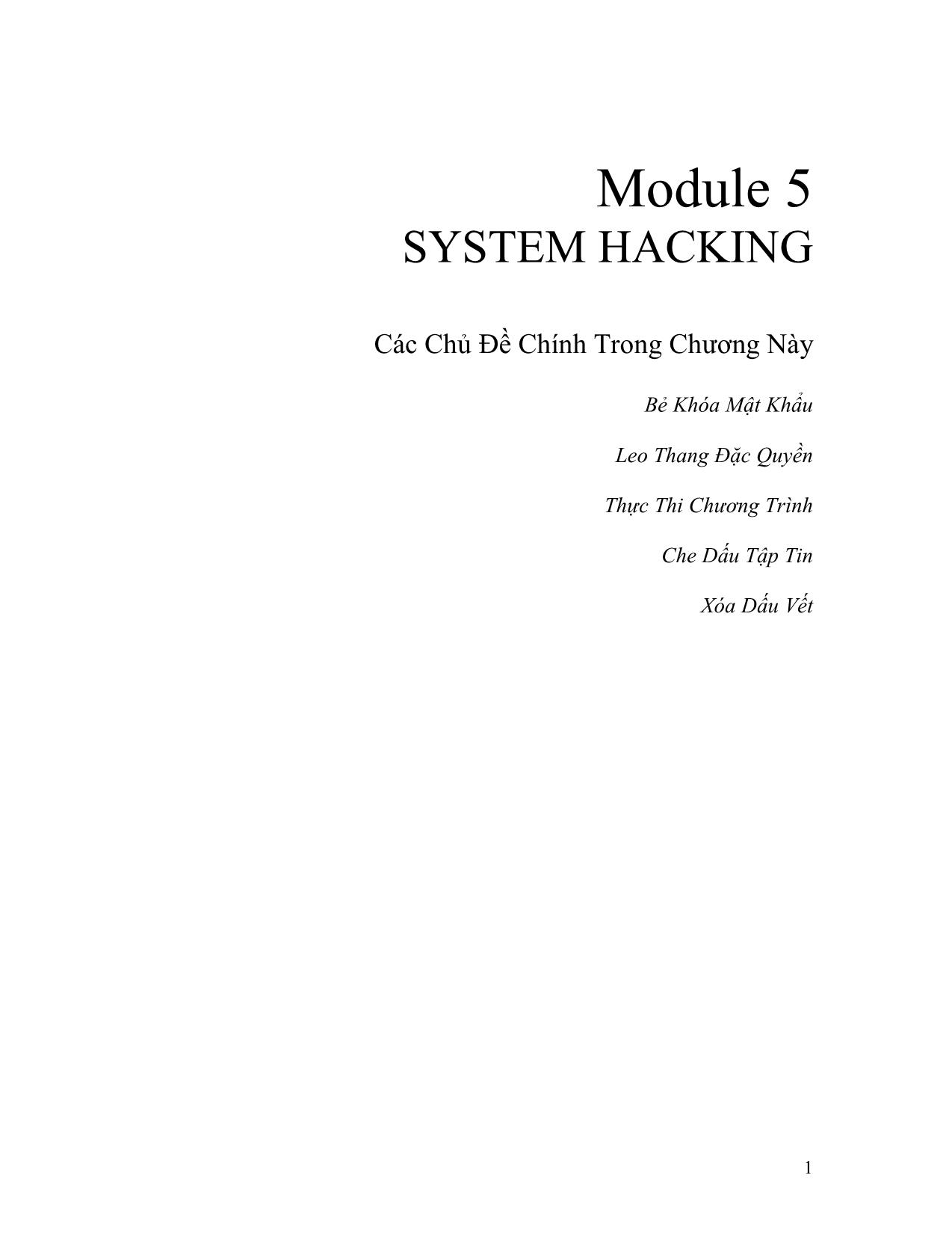 Module 5: System Hacking trang 1