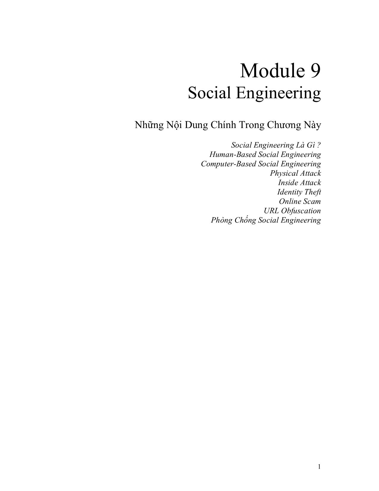 Module 9: Social Engineering trang 1