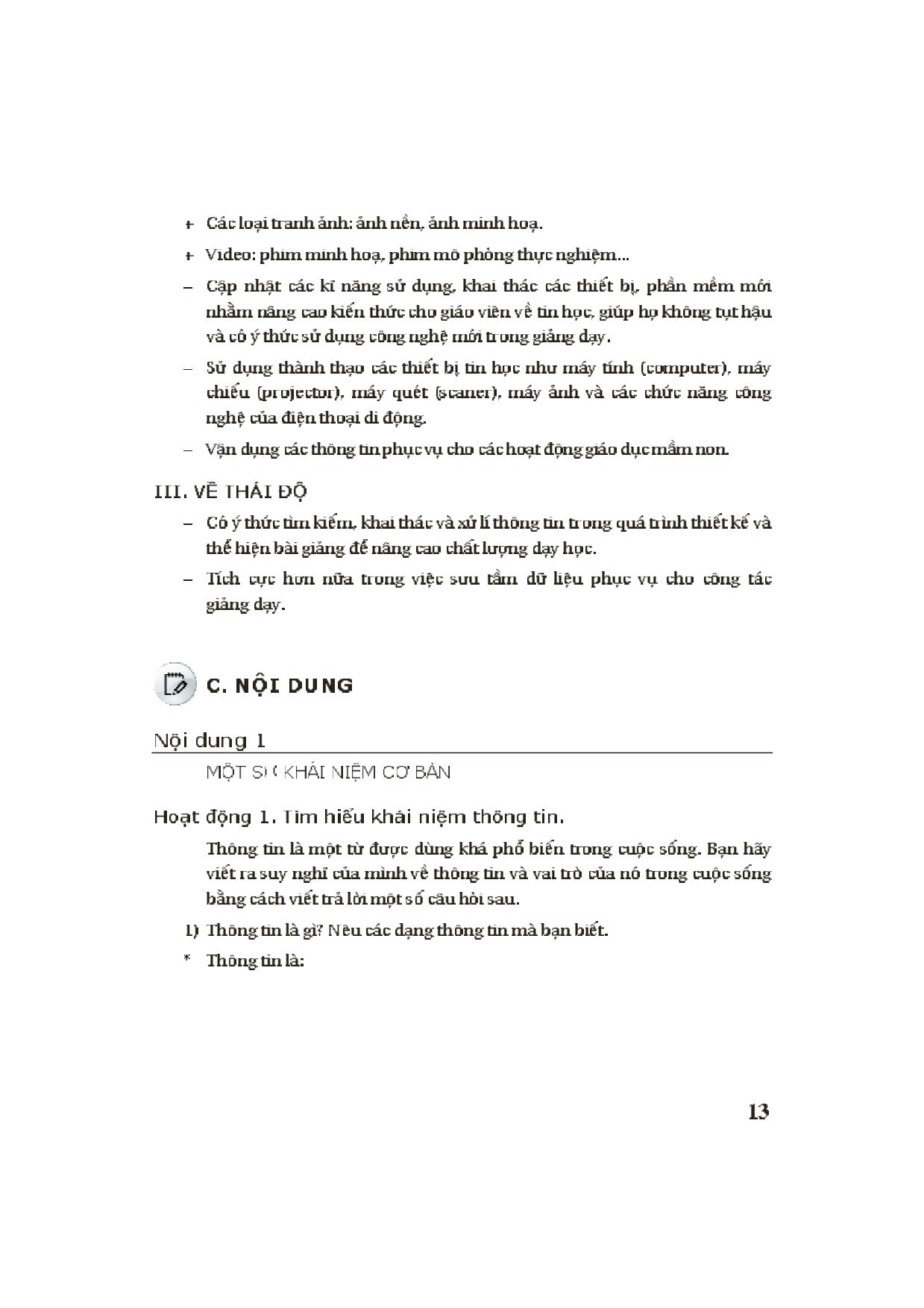 Module Mầm non 19: Phương pháp tìm kiếm, khai thác, xử lí thông tin phục vụ xây dựng và tổ chức các hoạt động giáo dục trang 5