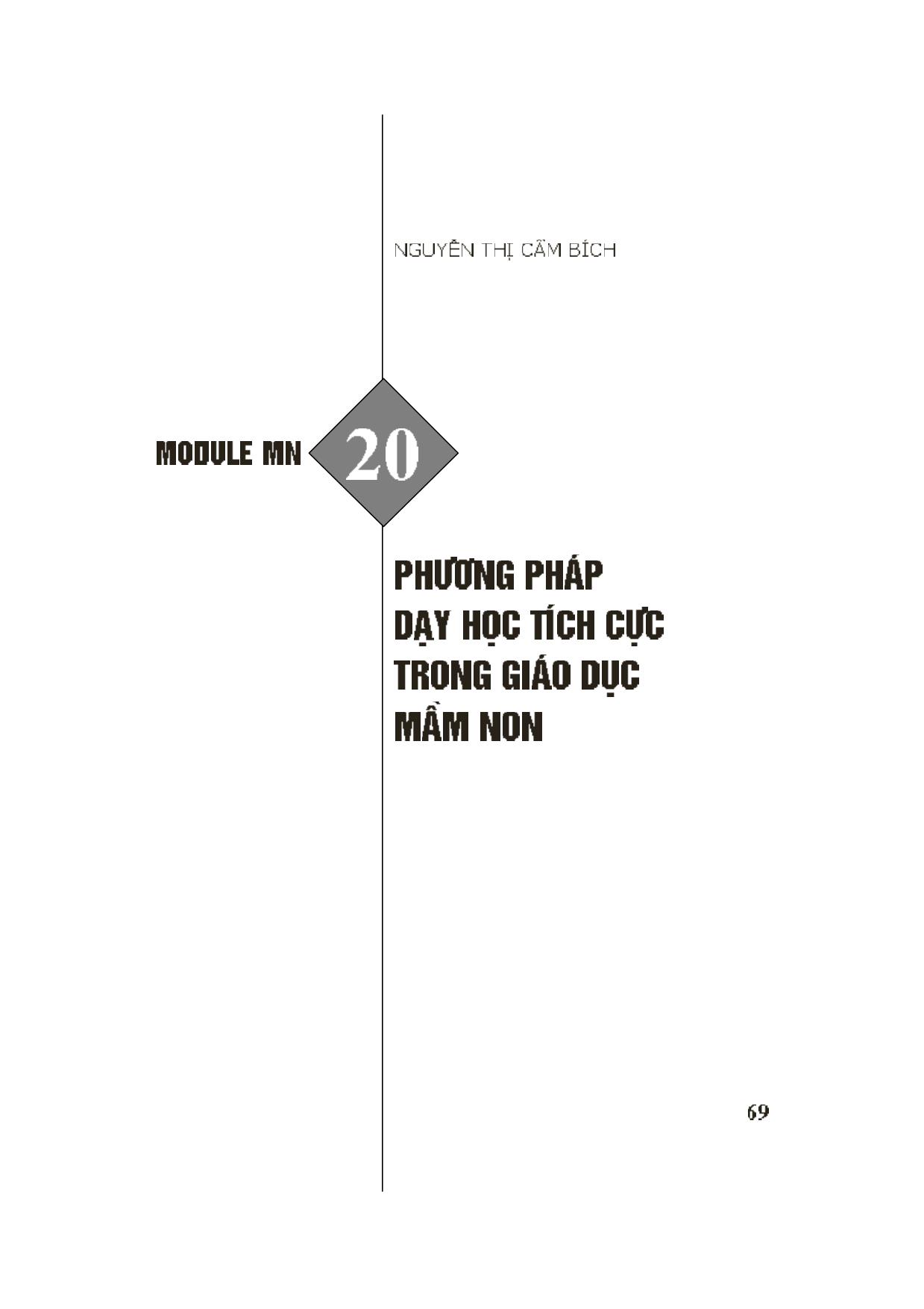 Module Mầm non 20: Phương pháp, dạy học tích cực trong giáo dục mầm non trang 1