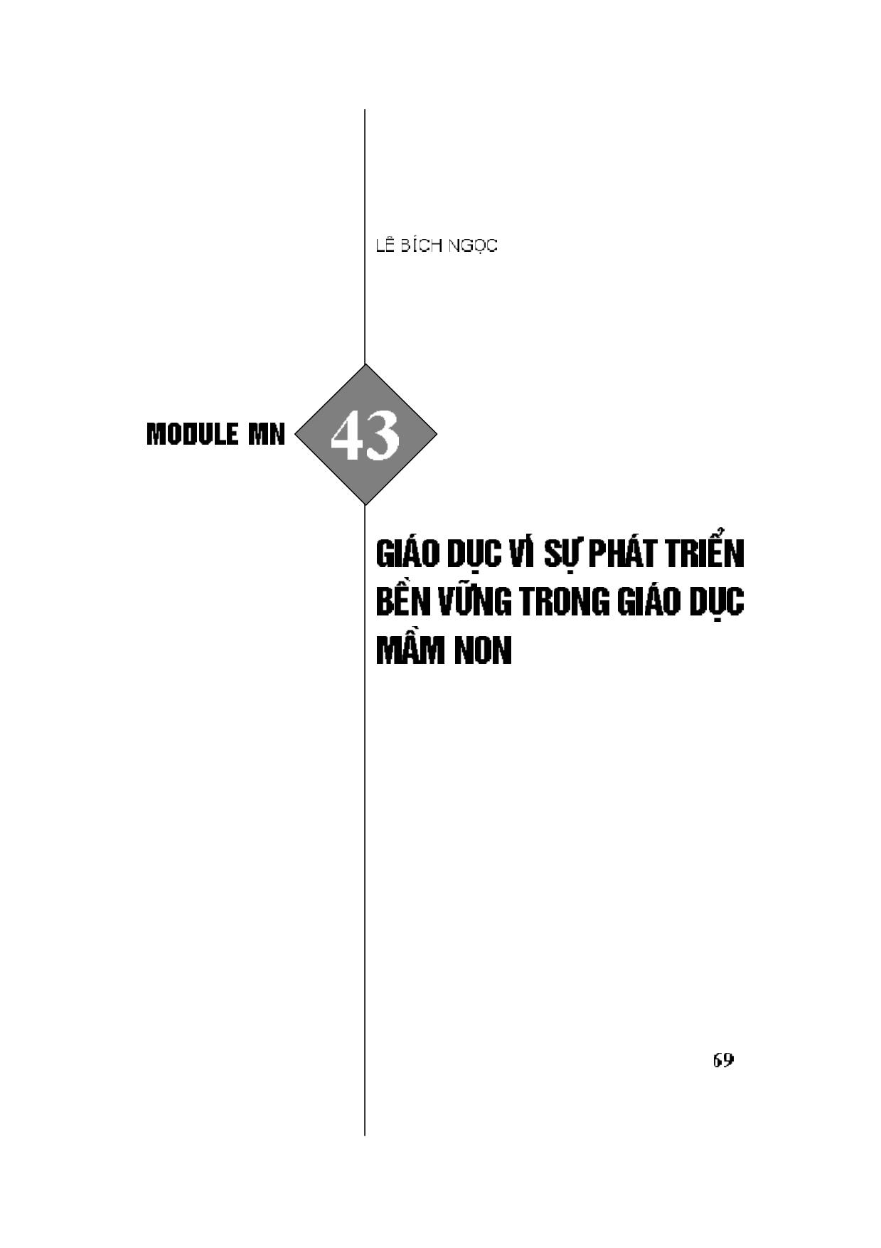 Module Mầm non 43: Giáo dục vì sự phát triển bền vững trong giáo dục mầm non trang 1