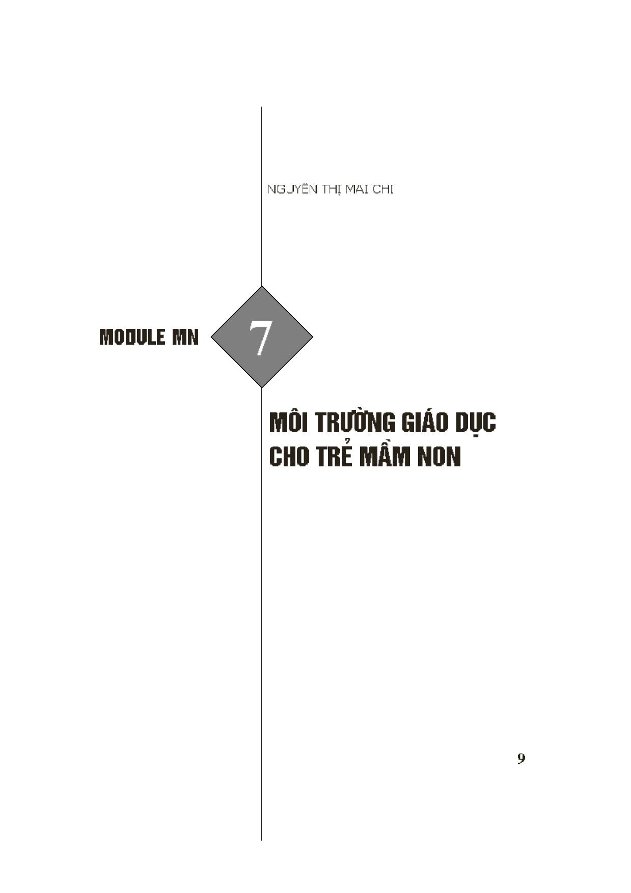 Module Mầm non 7: Môi trường giáo dục cho trẻ mầm non trang 1