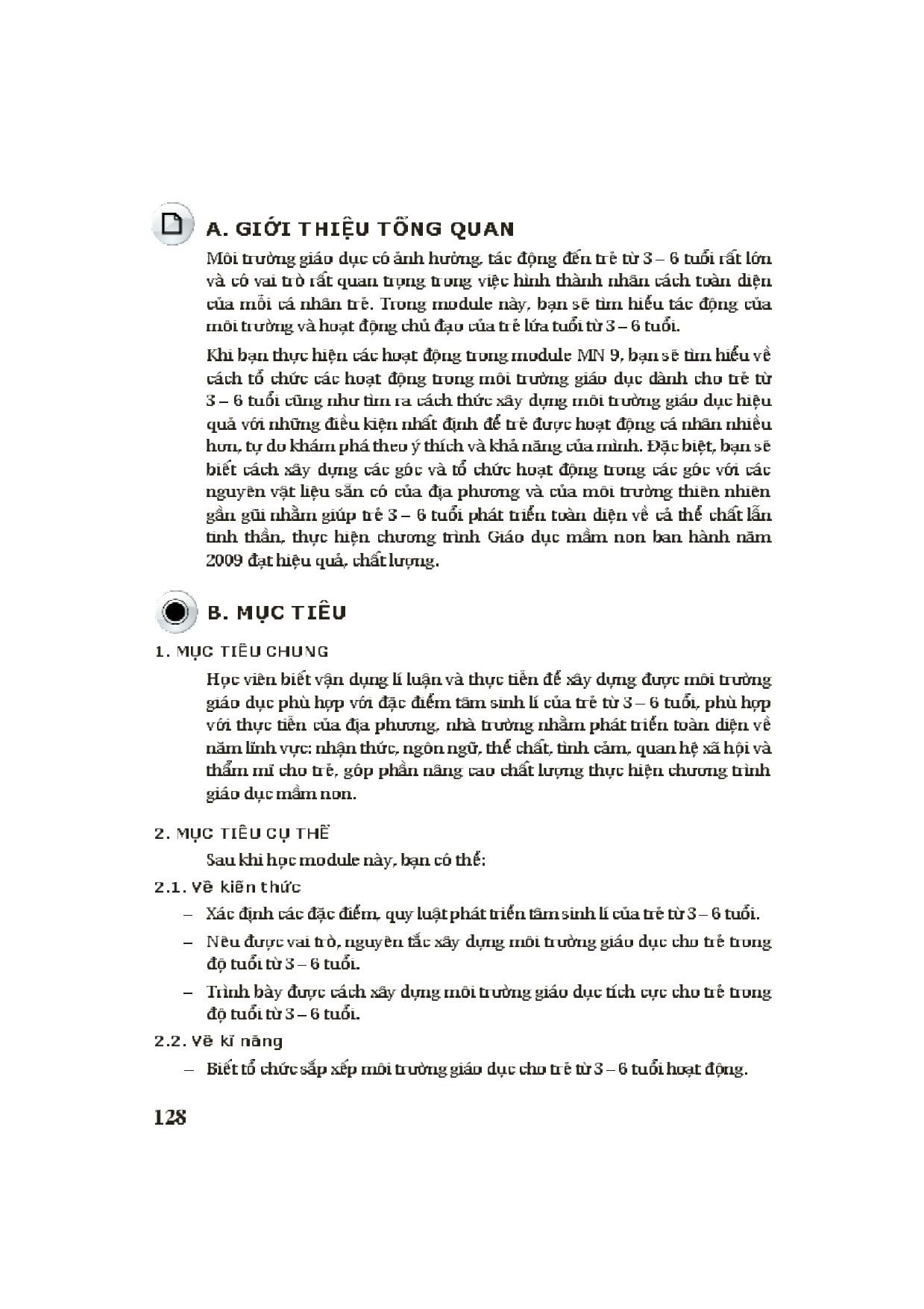 Module Mầm non 9: Xây dựng môi trường giáo dục cho trẻ 3-6 tuổi trang 2