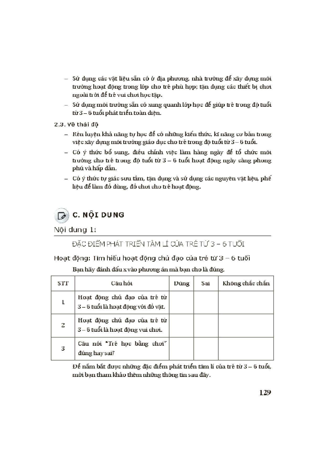 Module Mầm non 9: Xây dựng môi trường giáo dục cho trẻ 3-6 tuổi trang 3