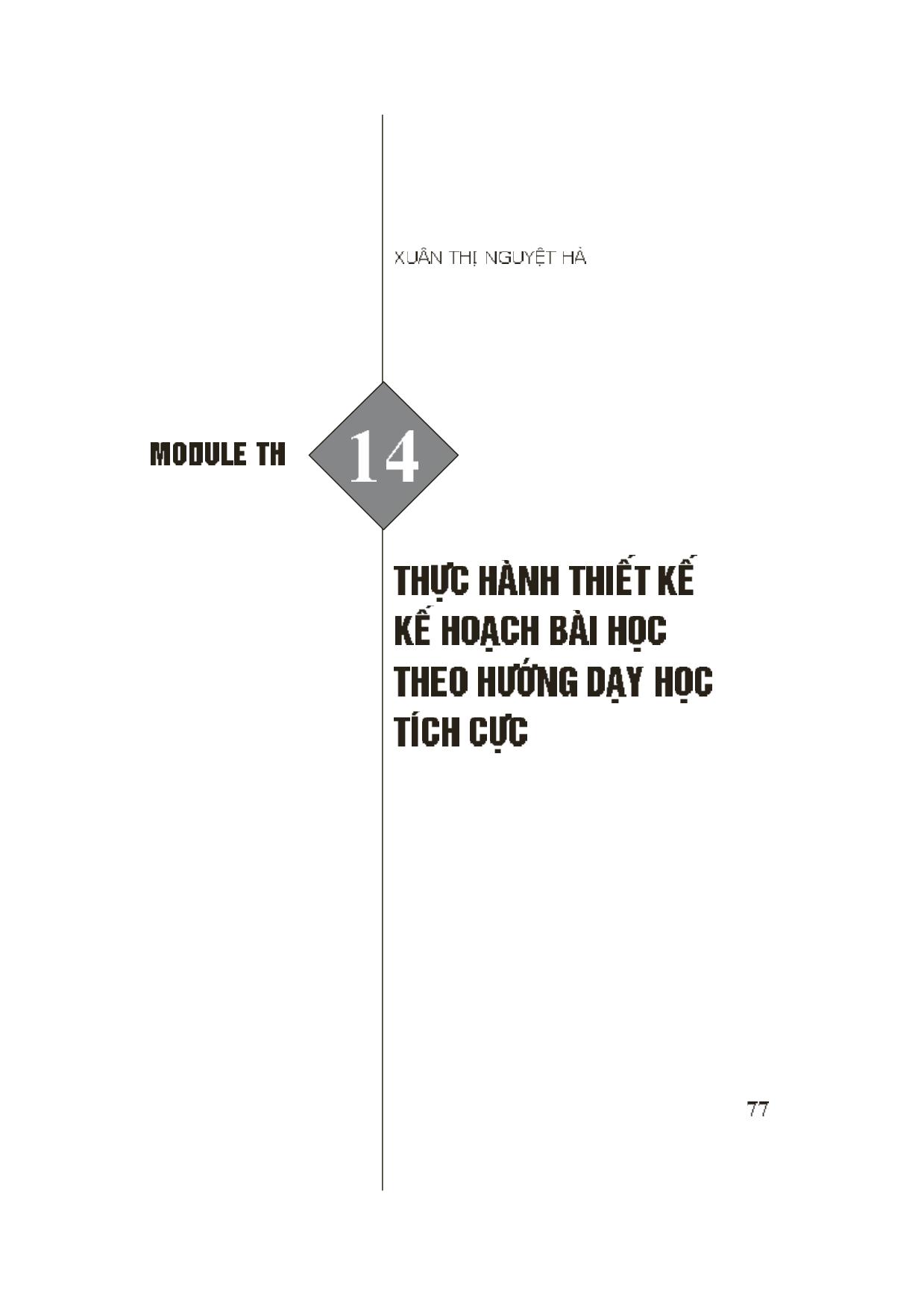 Module Tiểu học 14: Thực hành thiết kế kế hoạch bài học theo hướng dạy học tích cực trang 1