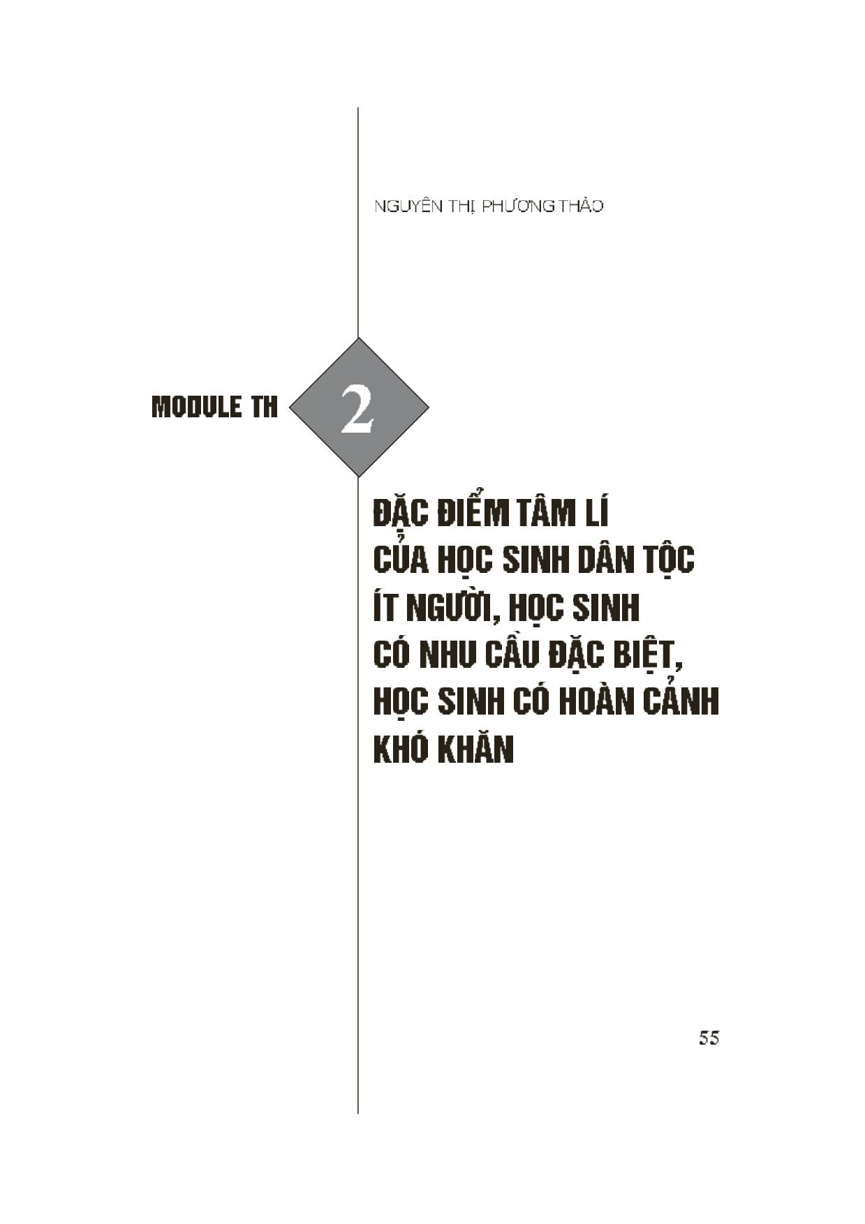 Module Tiểu học 2: Đặc điểm tâm lí của học sinh dân tộc ít người, học sinh có nhu cầu đặc biệt, học sinh có hoàn cảnh khó khăn trang 1