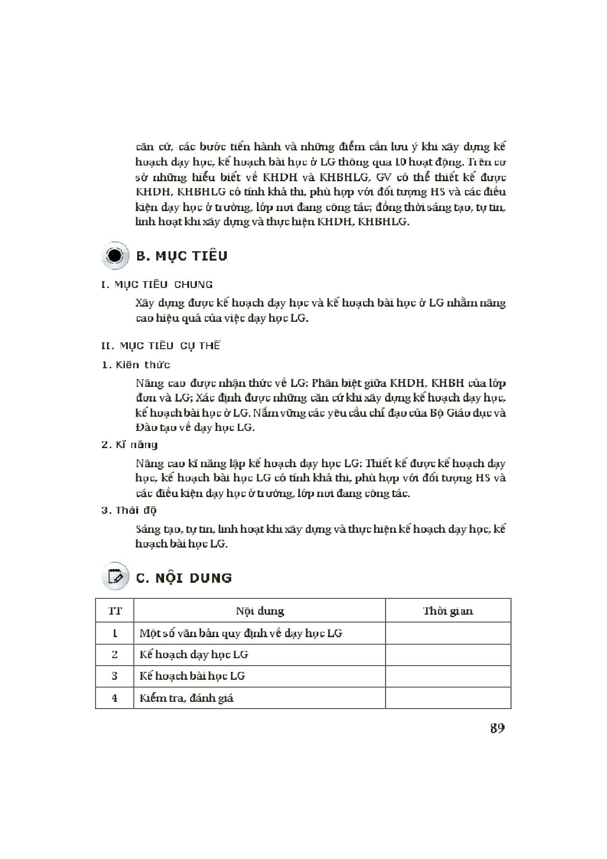 Module Tiểu học 6: Kế hoạch dạy học ở lớp ghép trang 3