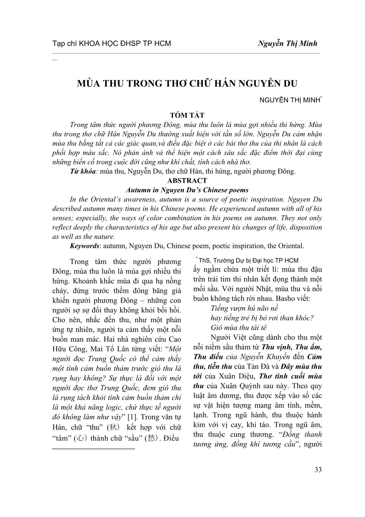 Mùa thu trong thơ chữ Hán Nguyễn Du trang 1