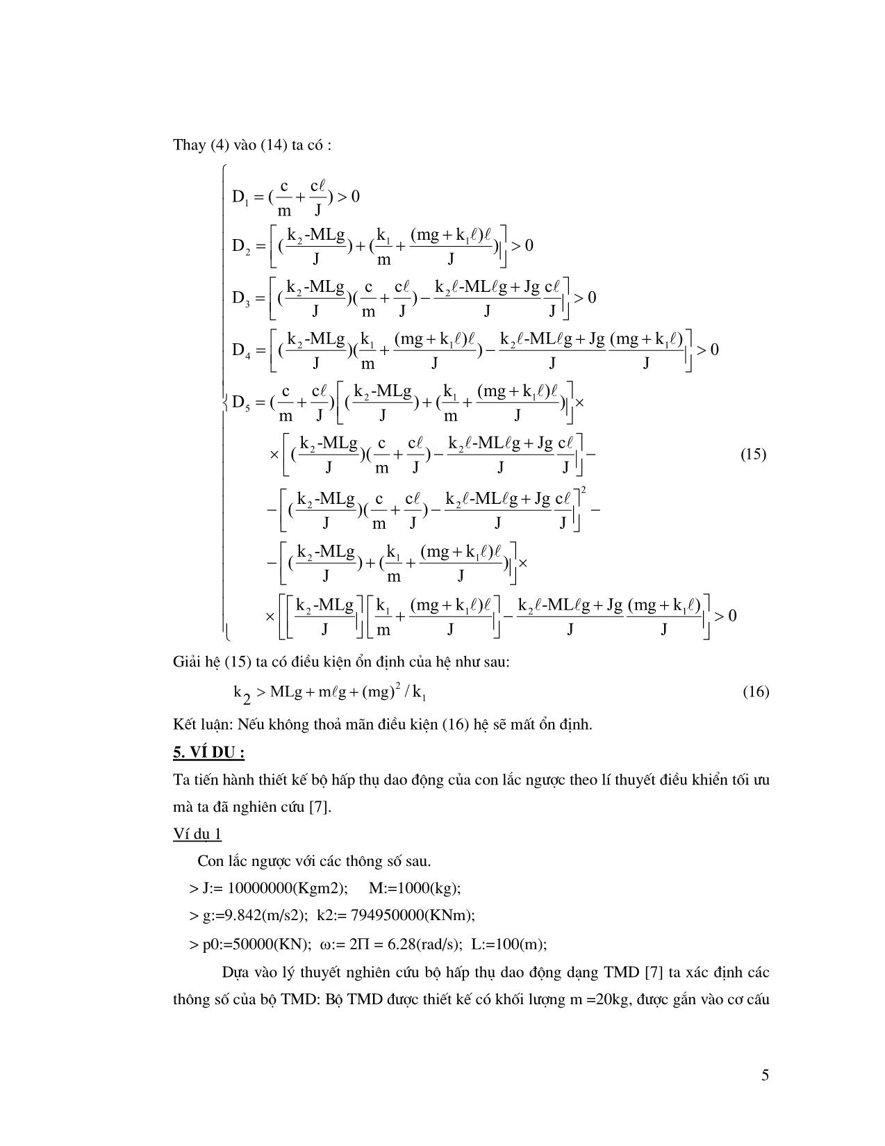 Nghiên cứu ổn định vị trí cân bằng của hệ con lắc ngược trang 5
