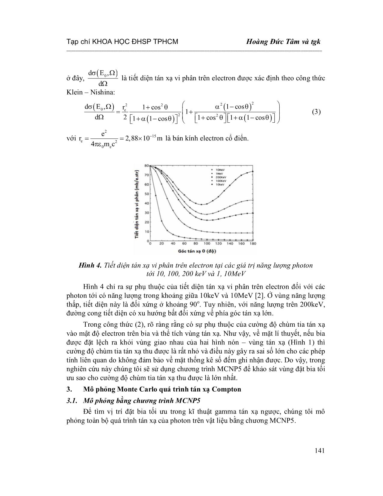 Nghiên cứu sự phụ thuộc cường độ chùm tia Gamma tán xạ ngược vào thể tích tán xạ bằng phương pháp Monte Carlo trang 4