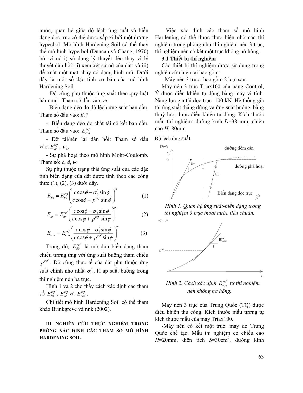 Nghiên cứu sự phụ thuộc trạng thái ứng suất của các đặc tính biến dạng của cát Hải Phòng và cát Hải Dương trang 2