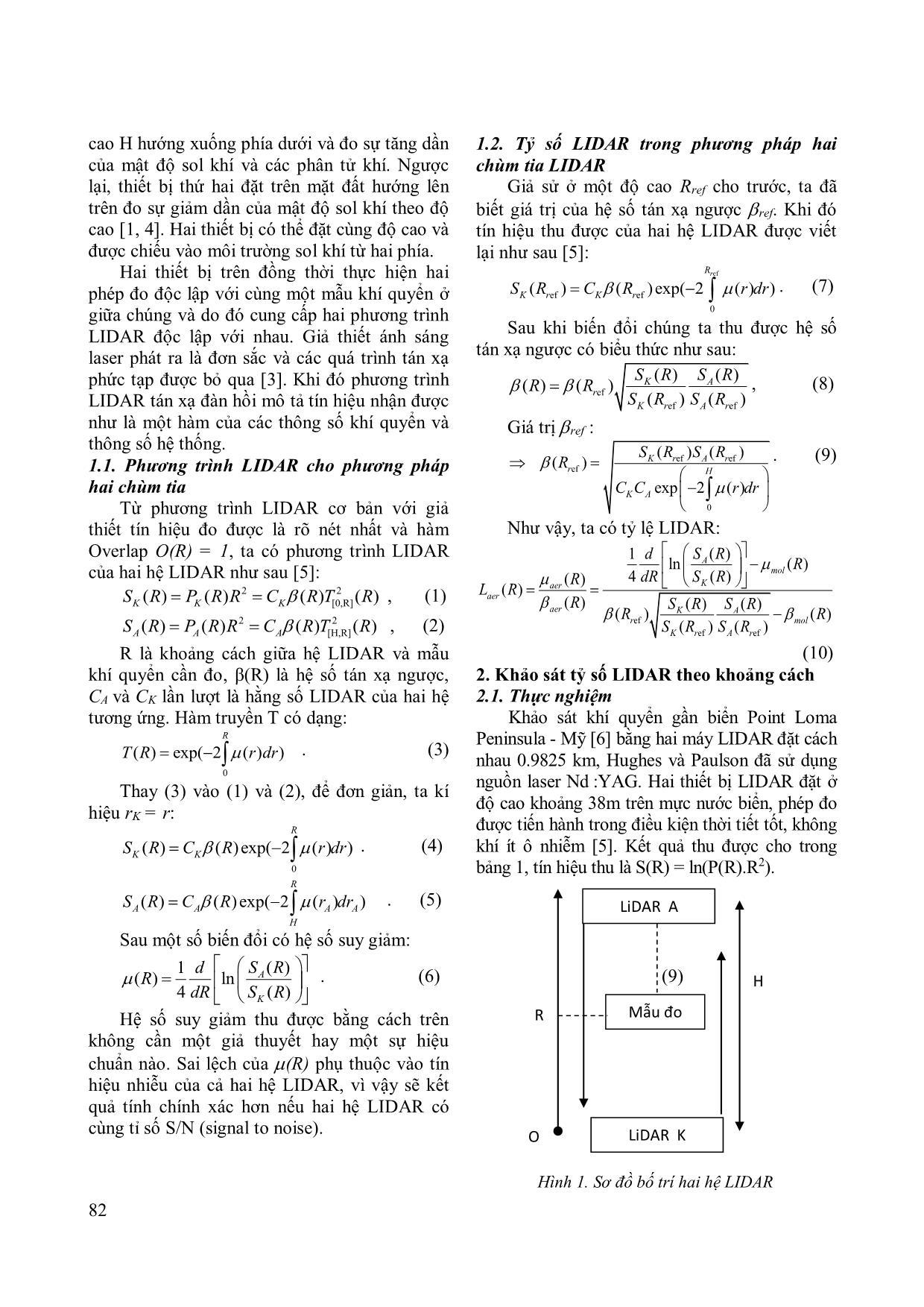 Nghiên cứu sự thay đổi tỷ số Lidar theo khoảng cách trang 2