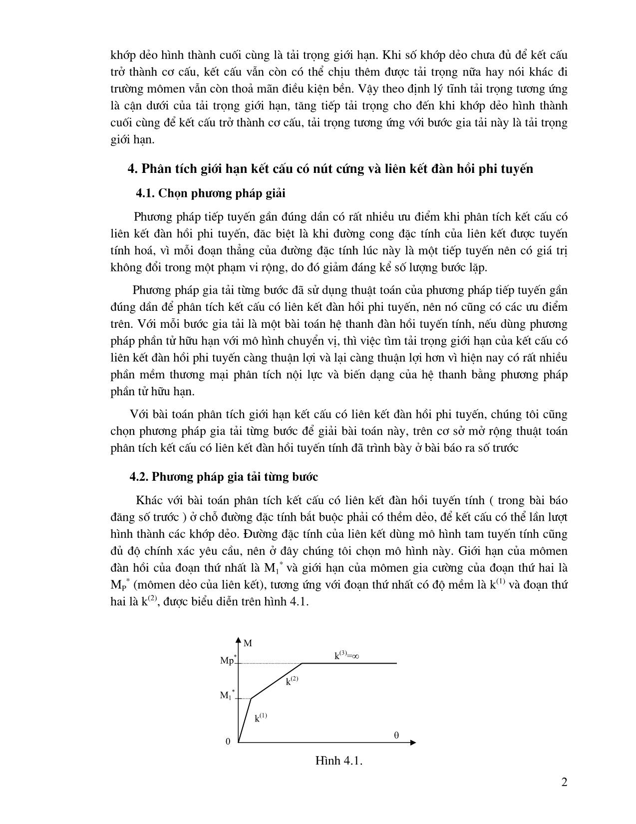 Phân tích giới hạn kết cấu có nút cứng và liên kết đàn hồi phi tuyến trang 2
