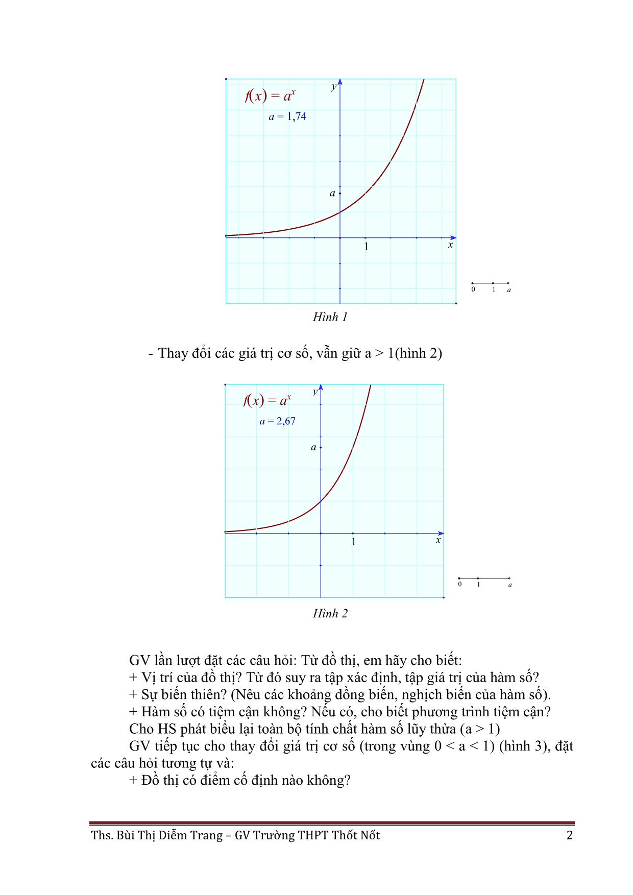 Phát hiện tính chất hàm số mũ – Logarit dưới sự hỗ trợ phần mềm the Geometer’s Sketchpad trang 2