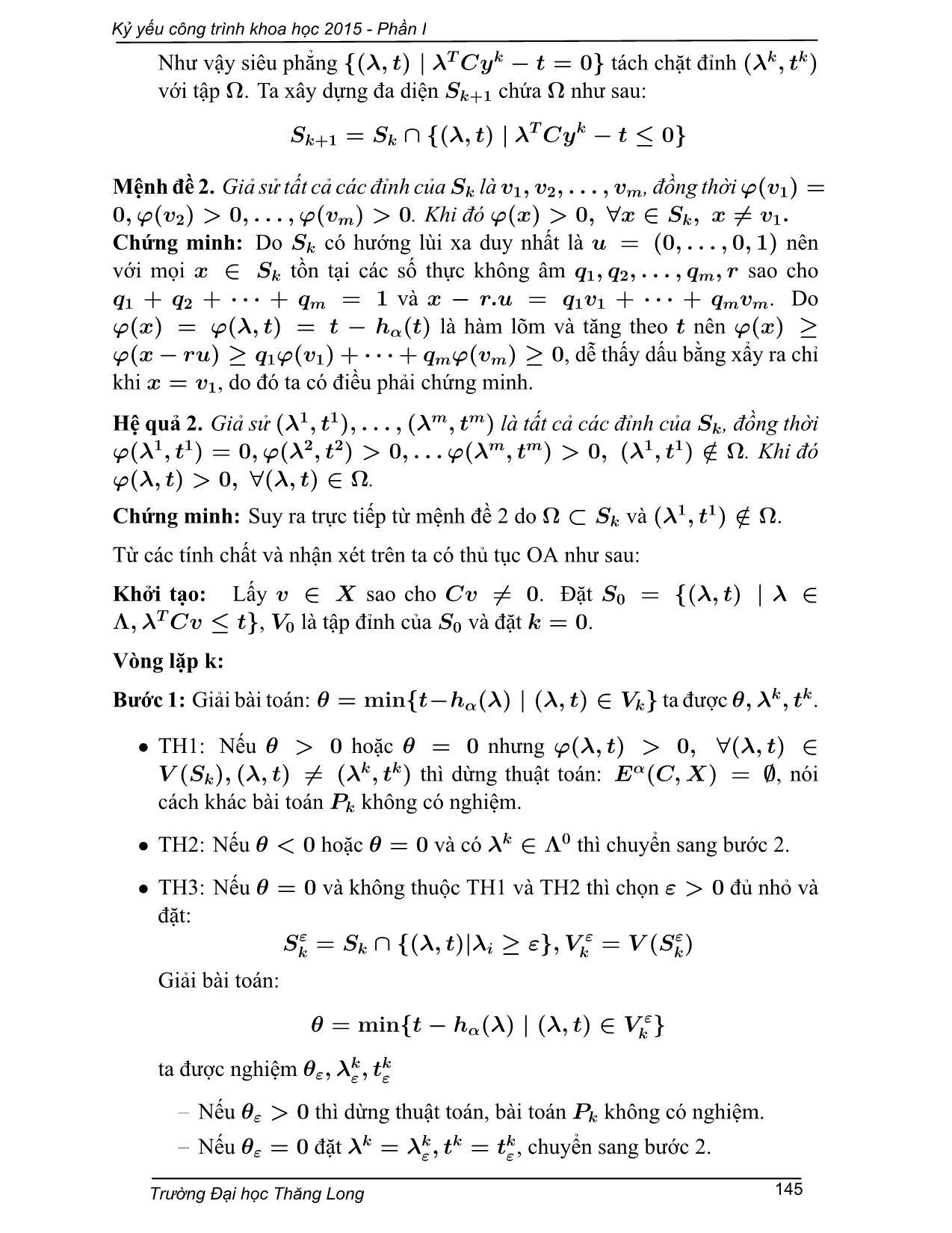 Phương pháp chia đôi giải bài toán tối ưu trên tập Pareto tuyến tính trang 5