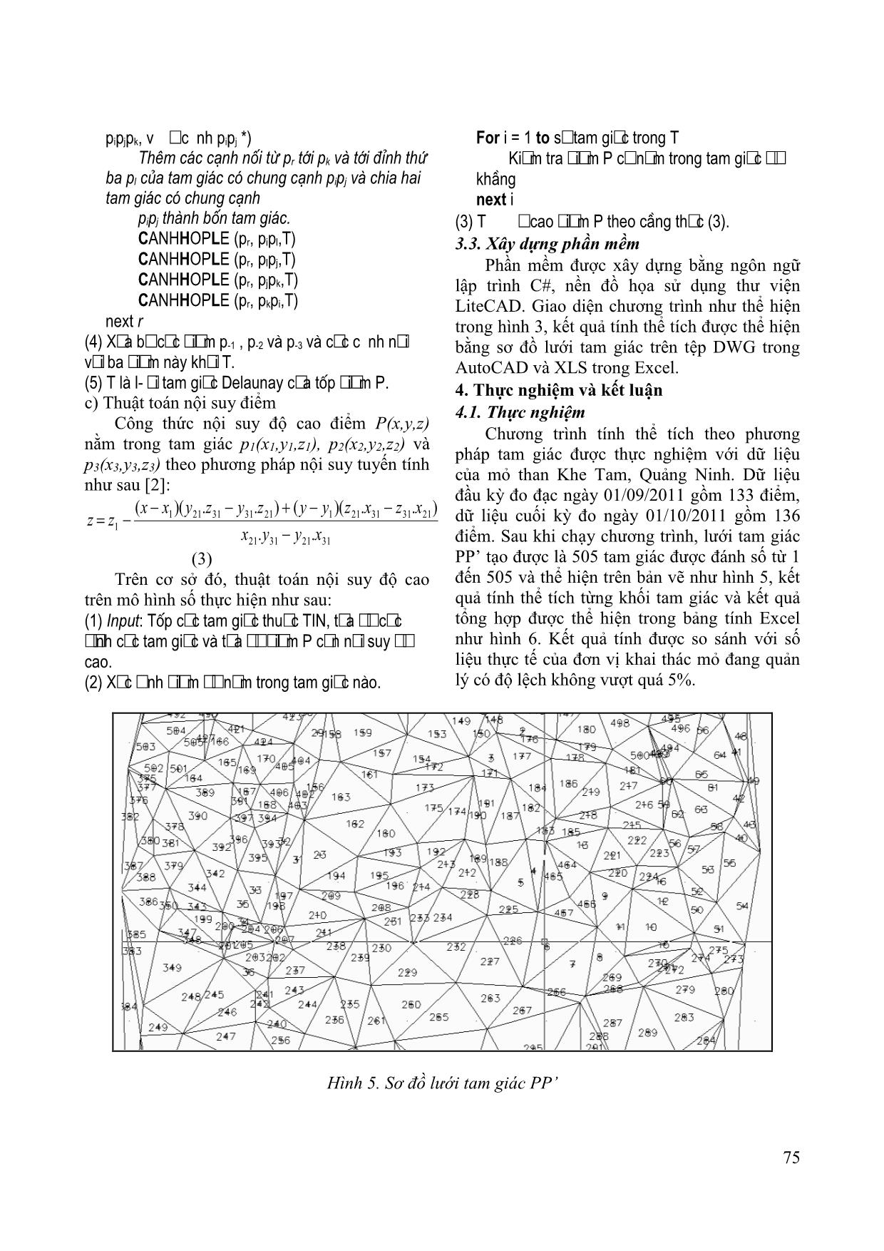 Phương pháp tính thể tích khối địa hình theo lưới tam giác trang 4
