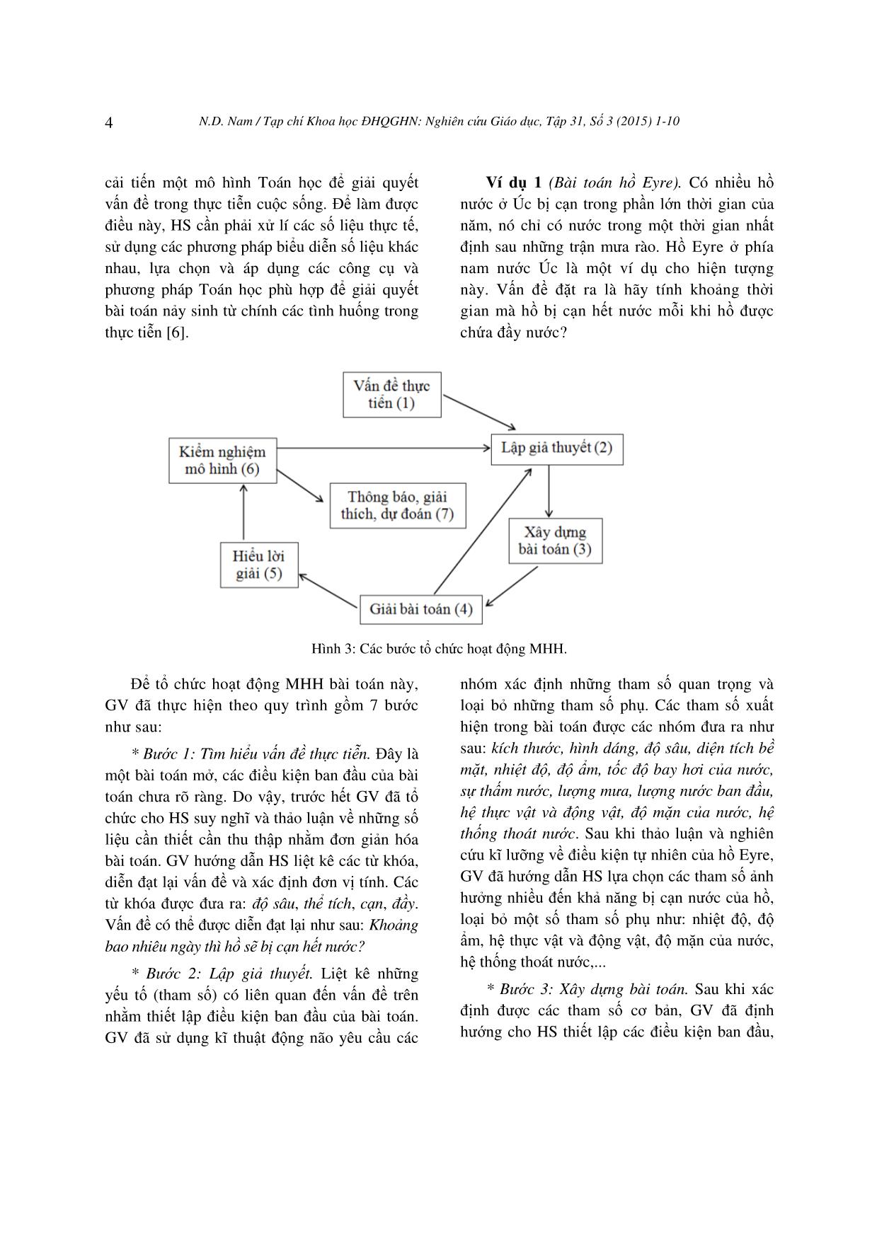Quy trình mô hình hóa trong dạy học Toán ở trường phổ thông trang 4