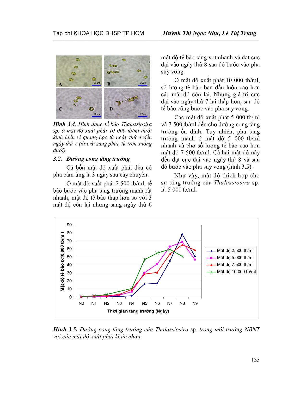 Sự thay đổi hình thái tế bào theo chu kì tăng trưởng của vi tảo Silic Thalassiosira SP. nuôi trong môi trường nước biển nhân tạo trang 4