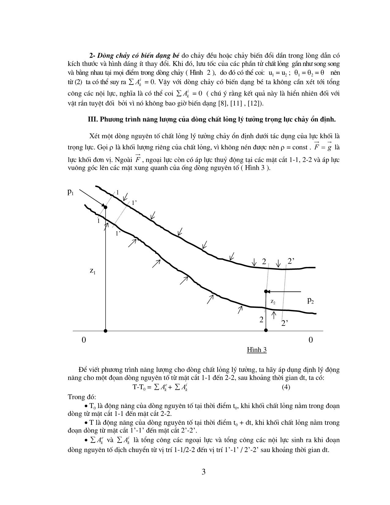 Tác dụng của hệ nội lực lên sự chuyển động của dòng chất lỏng không nhớt trang 3