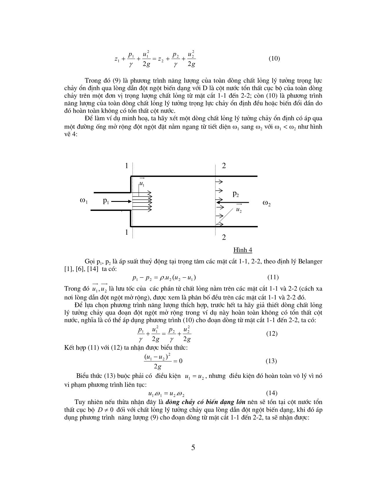 Tác dụng của hệ nội lực lên sự chuyển động của dòng chất lỏng không nhớt trang 5