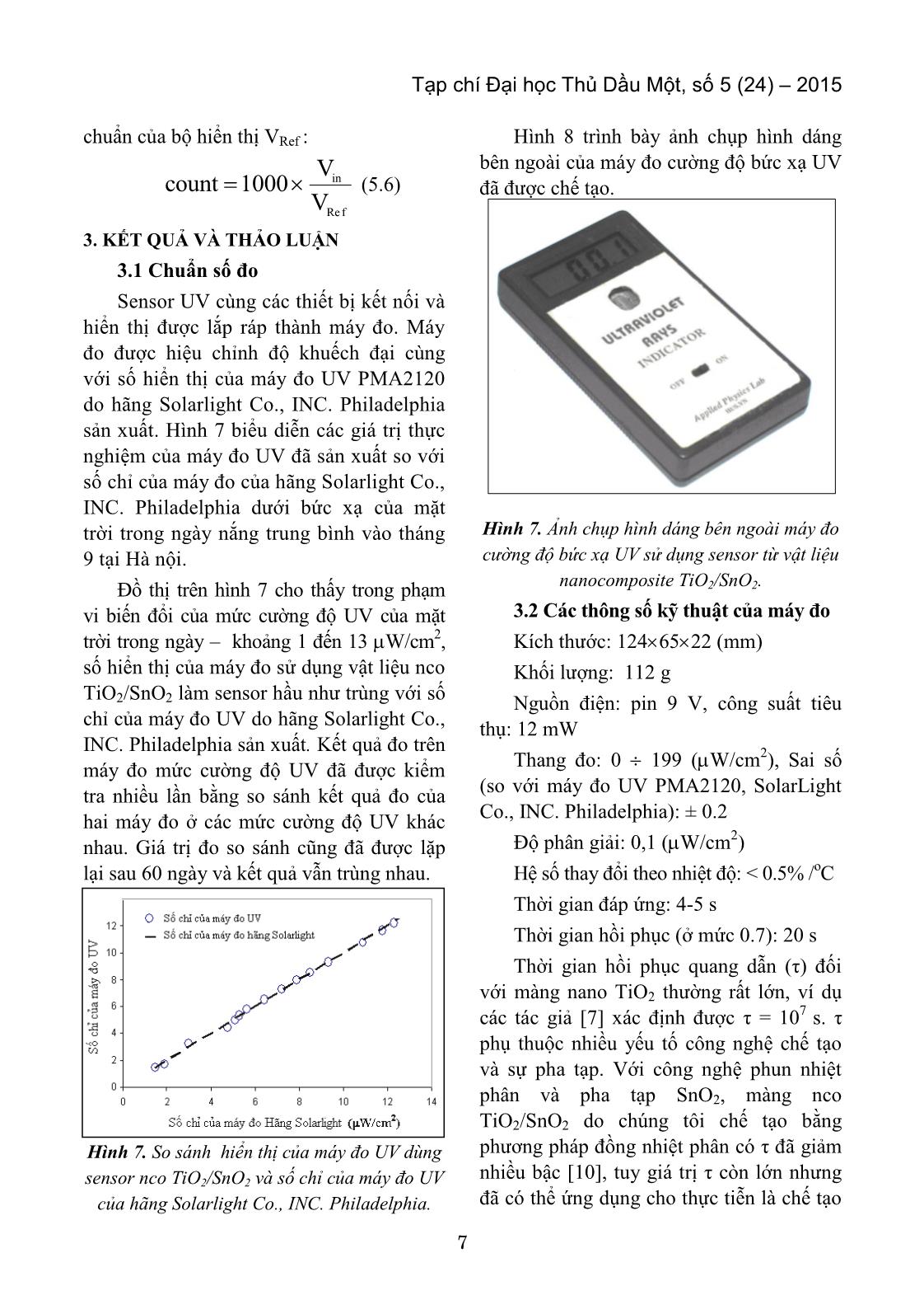 Thiết bị đo mức cường độ UV của mặt trời dùng sensor nano TiO2 chế tạo bằng phương pháp phun nhiệt phân trang 5