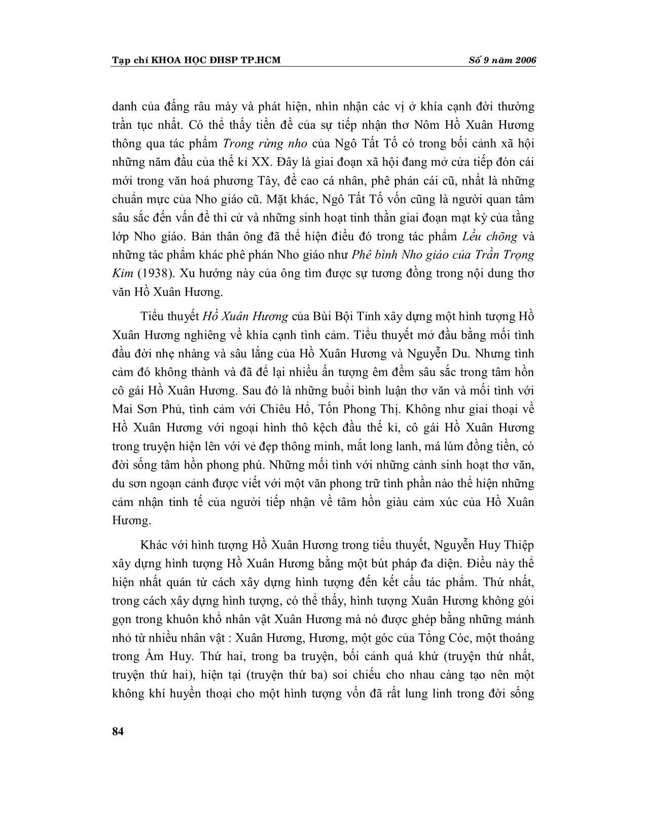 Tiếp nhận thơ Nôm Hồ Xuân Hương trong sáng tác nghệ thuật (Tiểu thuyết, truyện ngắn, hội hoạ) trang 3
