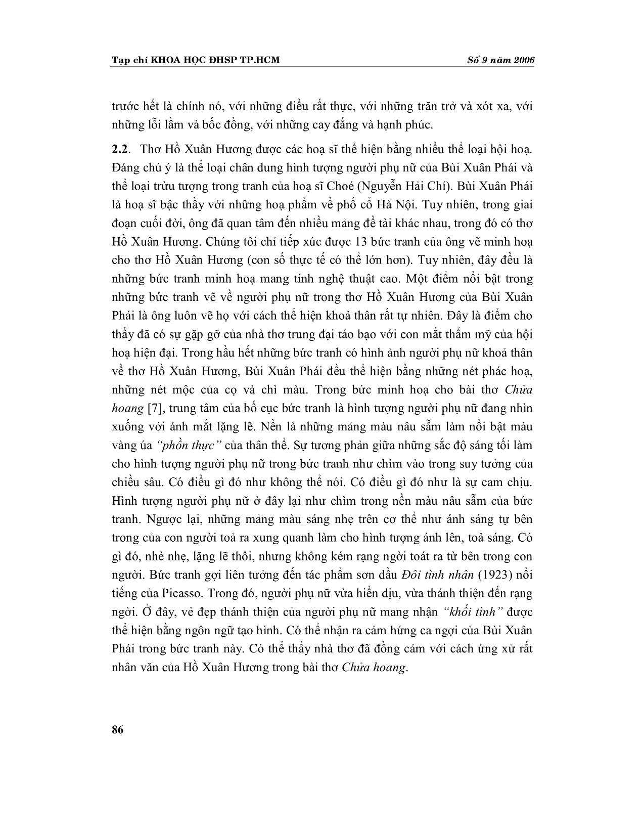 Tiếp nhận thơ Nôm Hồ Xuân Hương trong sáng tác nghệ thuật (Tiểu thuyết, truyện ngắn, hội hoạ) trang 5