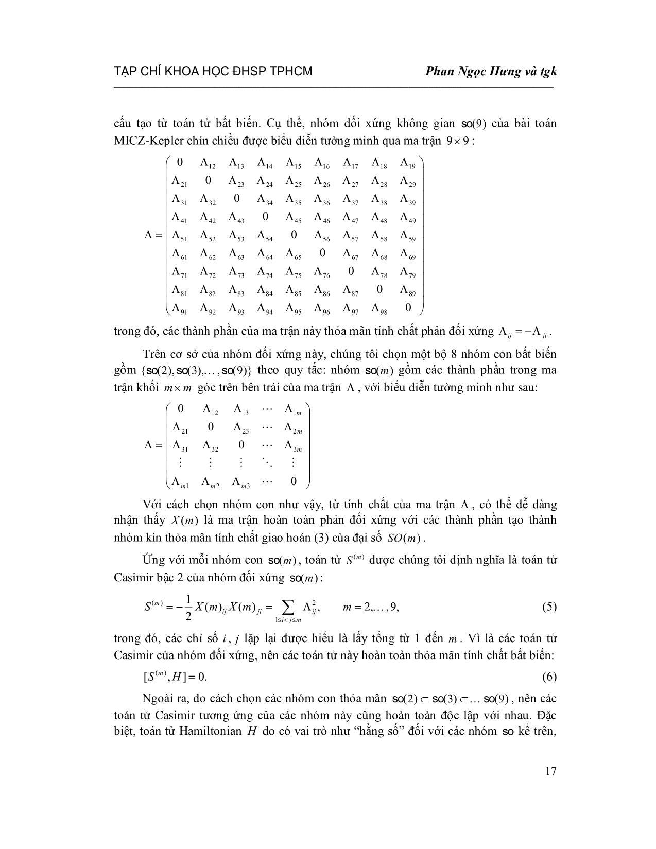 Tính siêu khả tích của bài toán Micz-Kepler chín chiều trang 5