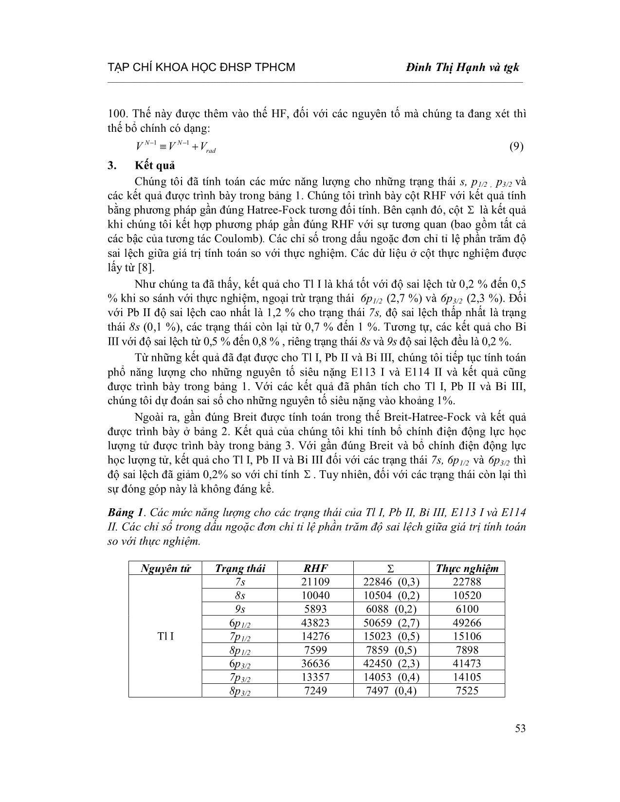 Tính toán phổ năng lượng cho nguyên tố siêu nặng E113 I VÀ E114 II trang 4