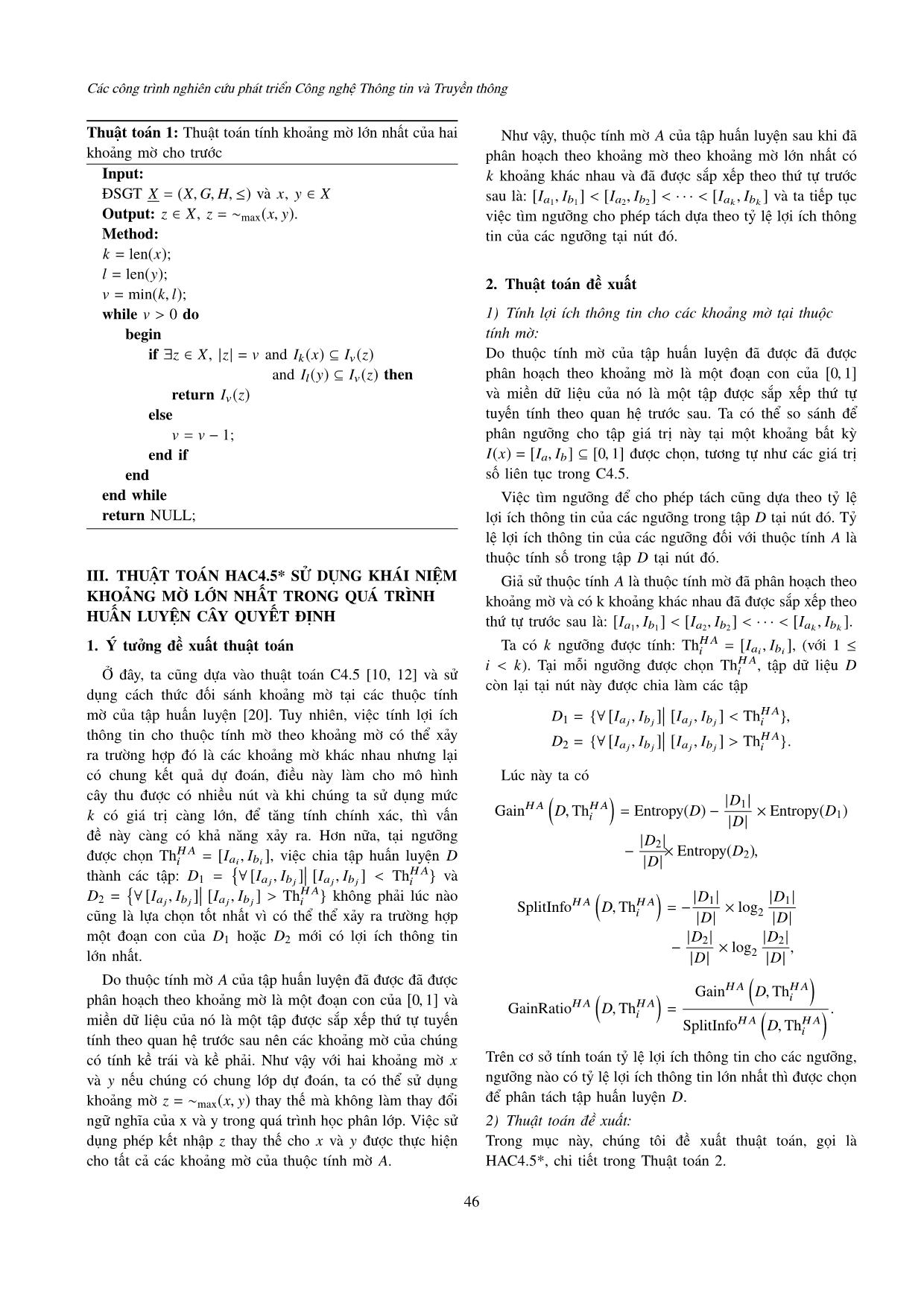 Tối ưu quá trình học cây quyết định cho bài toán phân lớp theo cách tiếp cận khoảng mờ lớn nhất trang 5
