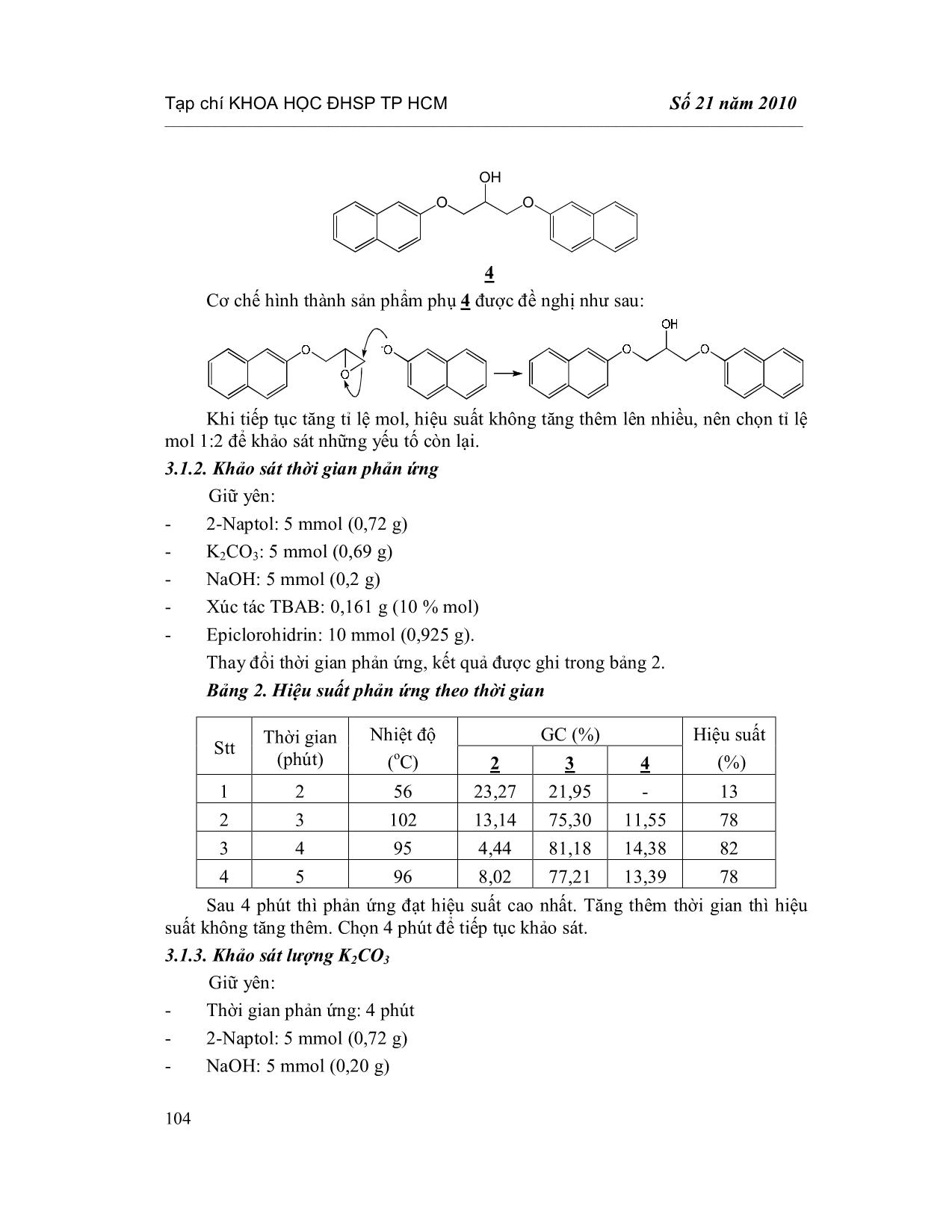 Tổng hợp 3-Naptoxi-1,2-Epoxipropan trong điều kiện hóa học xanh trang 4