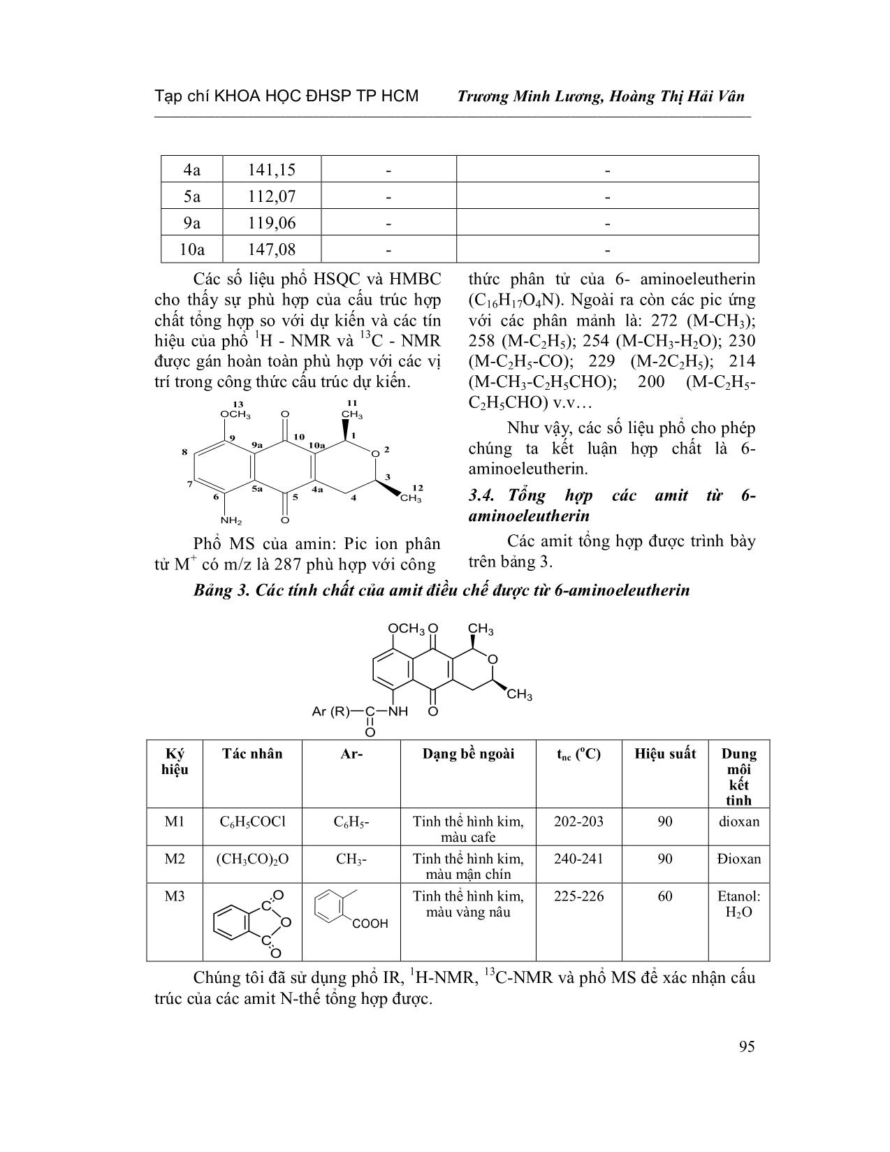 Tổng hợp, nghiên cứu dẫn xuất Amin và các Amit từ Eleutherin trong sâm đại hành Việt Nam trang 5