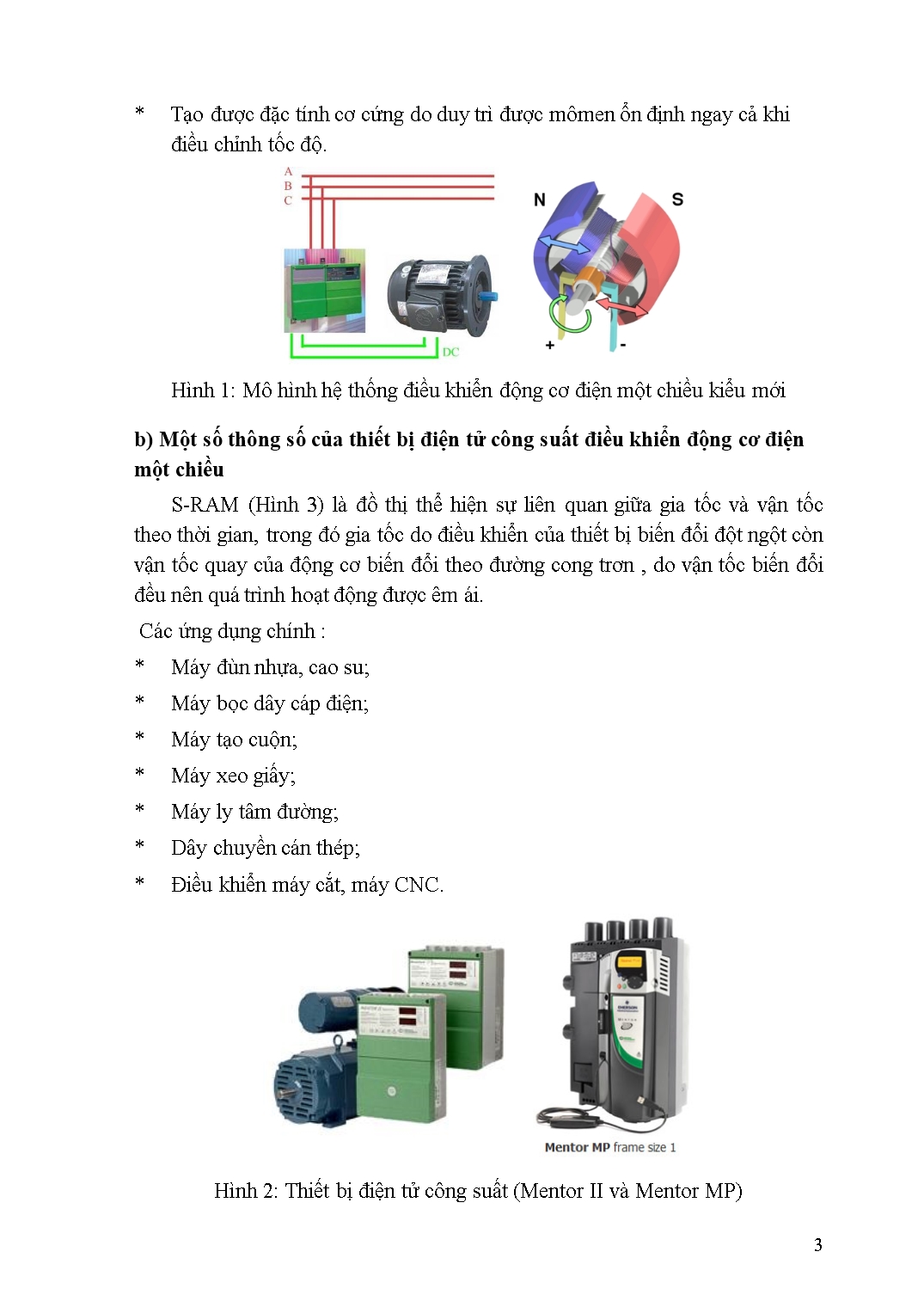 Ứng dụng thiết bị điện tử công suất thay thế máy phát điện một chiều trong hệ truyền động của các máy gia công cơ khí trang 3