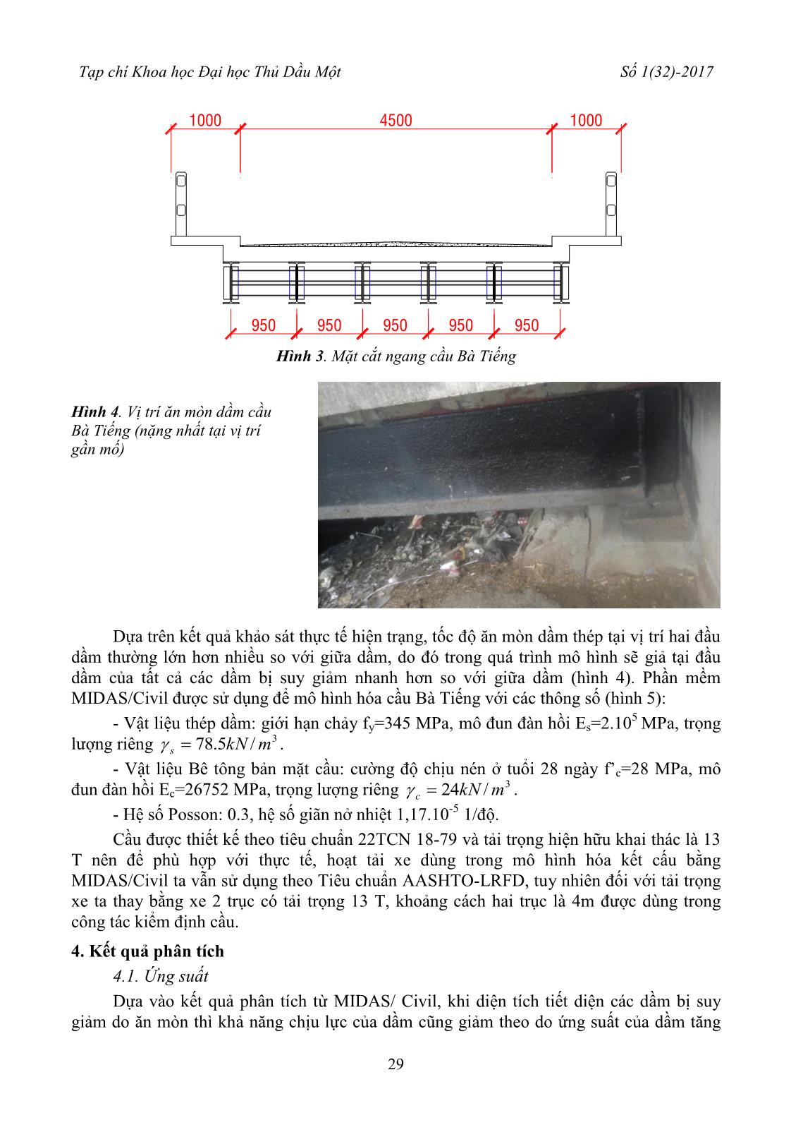 Ảnh hưởng của ăn mòn dầm thép đến khả năng chịu lực của cầu thép – bê tông cốt thép liên hợp giản đơn dưới tác dụng của hoạt tải xe trang 4